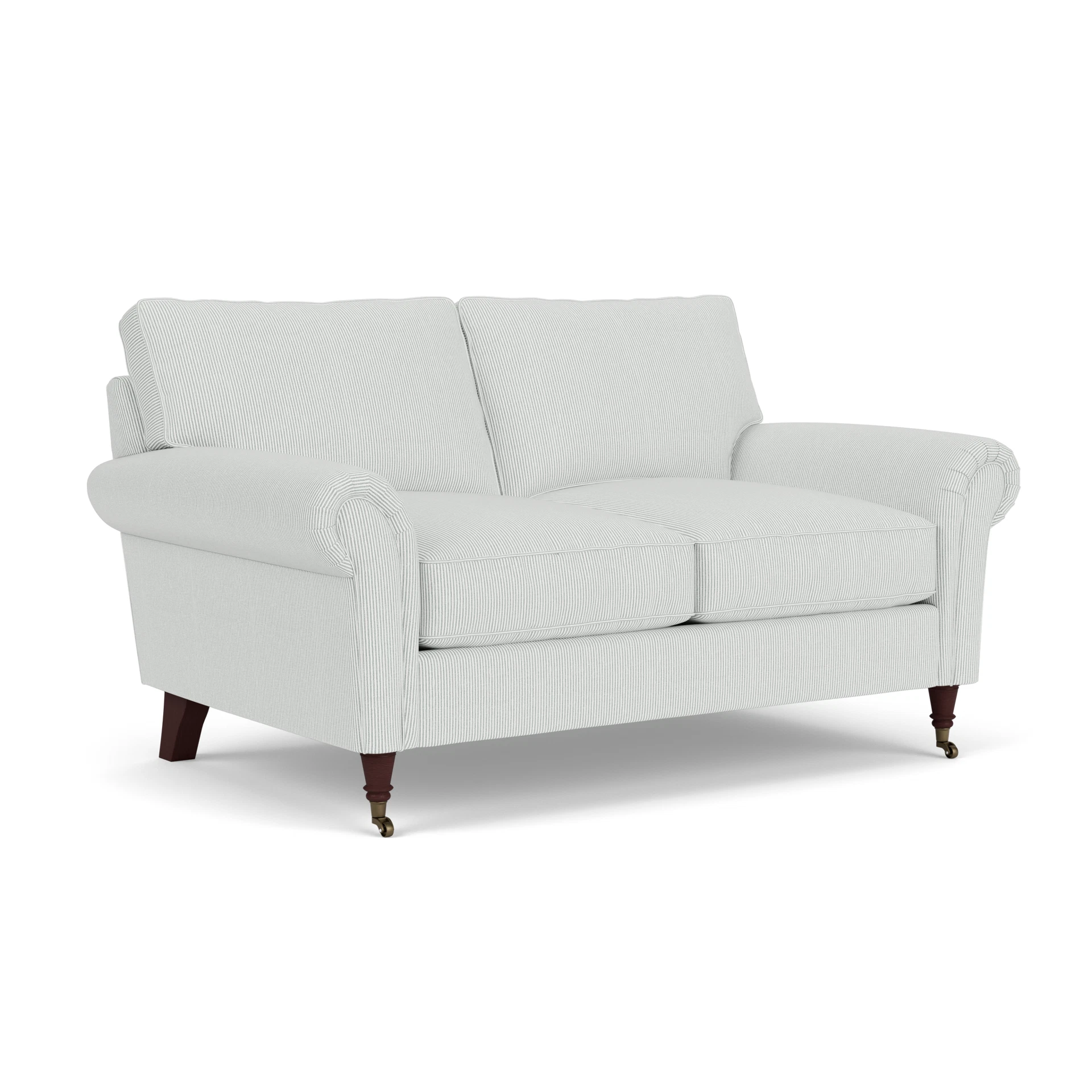 Osbourne 2 Seater Sofa in Broadway Stripe - Duck Egg with Light legs