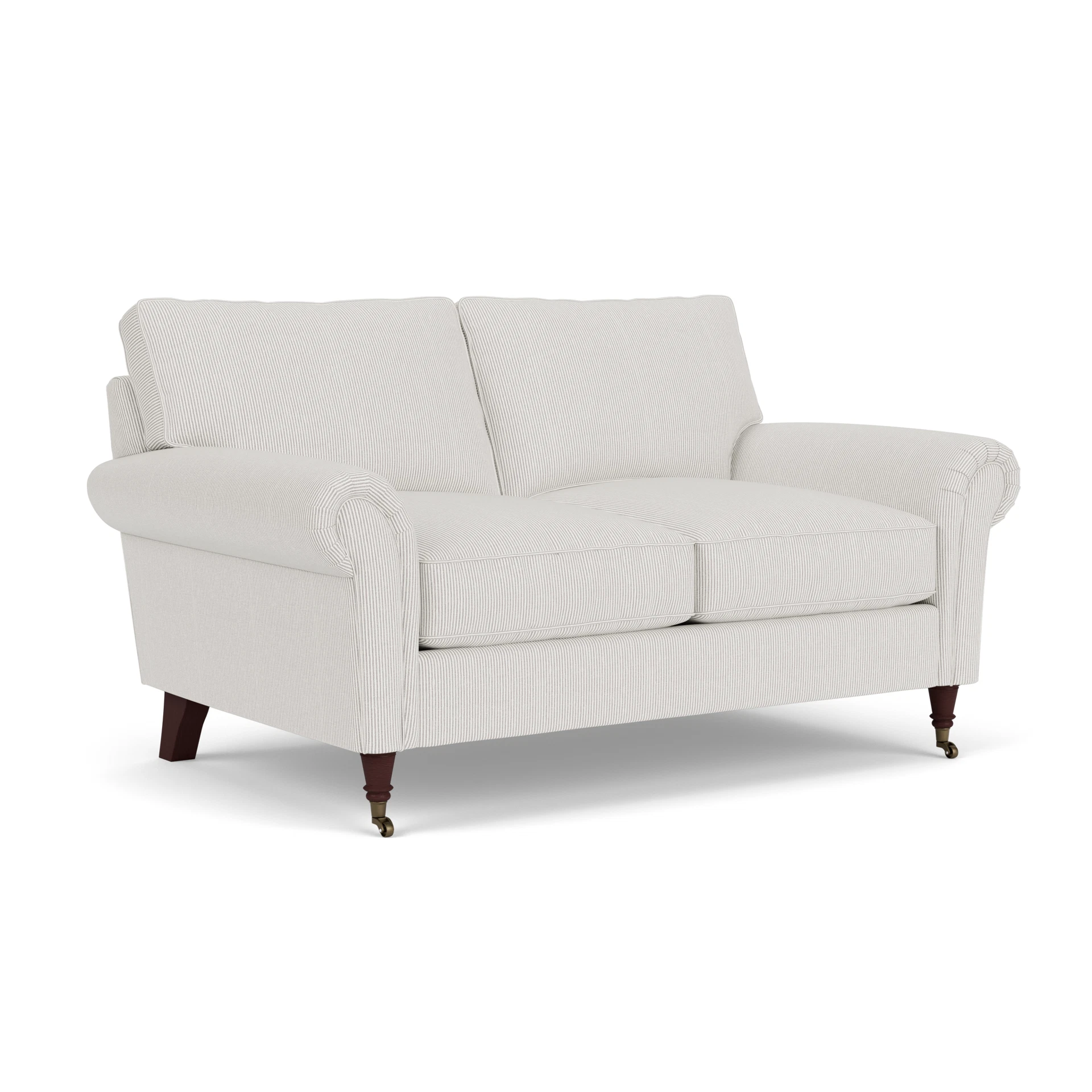 Osbourne 2 Seater Sofa in Broadway Stripe - Grey with Light legs