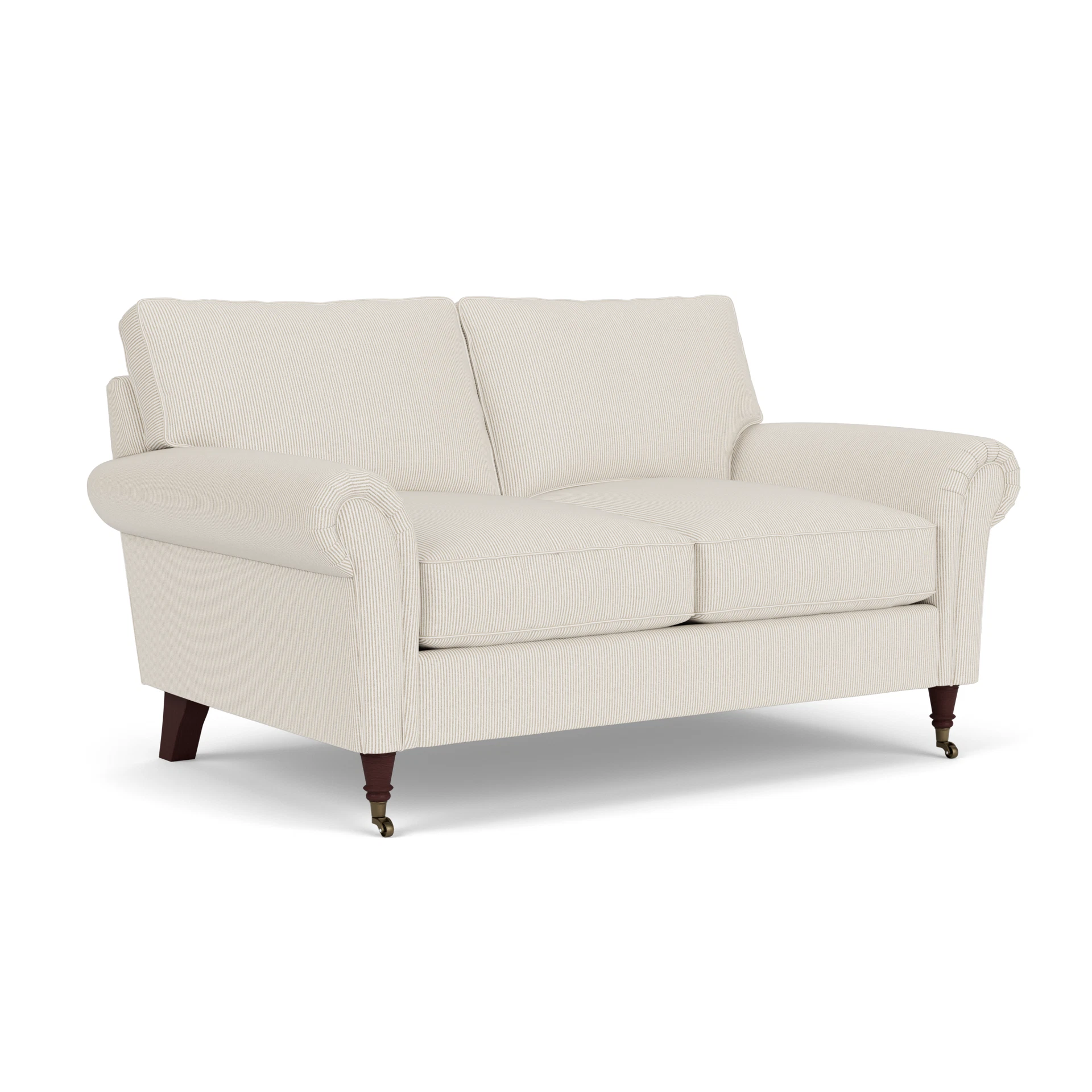 Osbourne 2 Seater Sofa in Broadway Stripe - Natural with Light legs