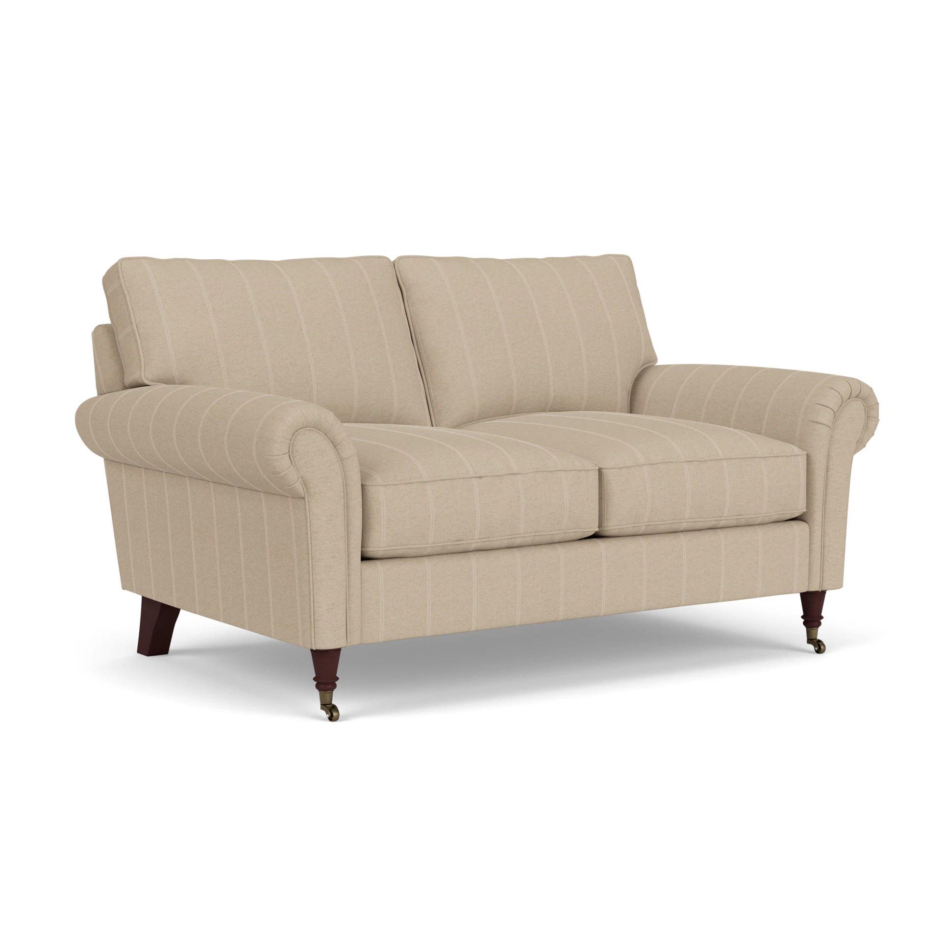 Osbourne 2 Seater Sofa in Compton Stripe - Natural with Light legs
