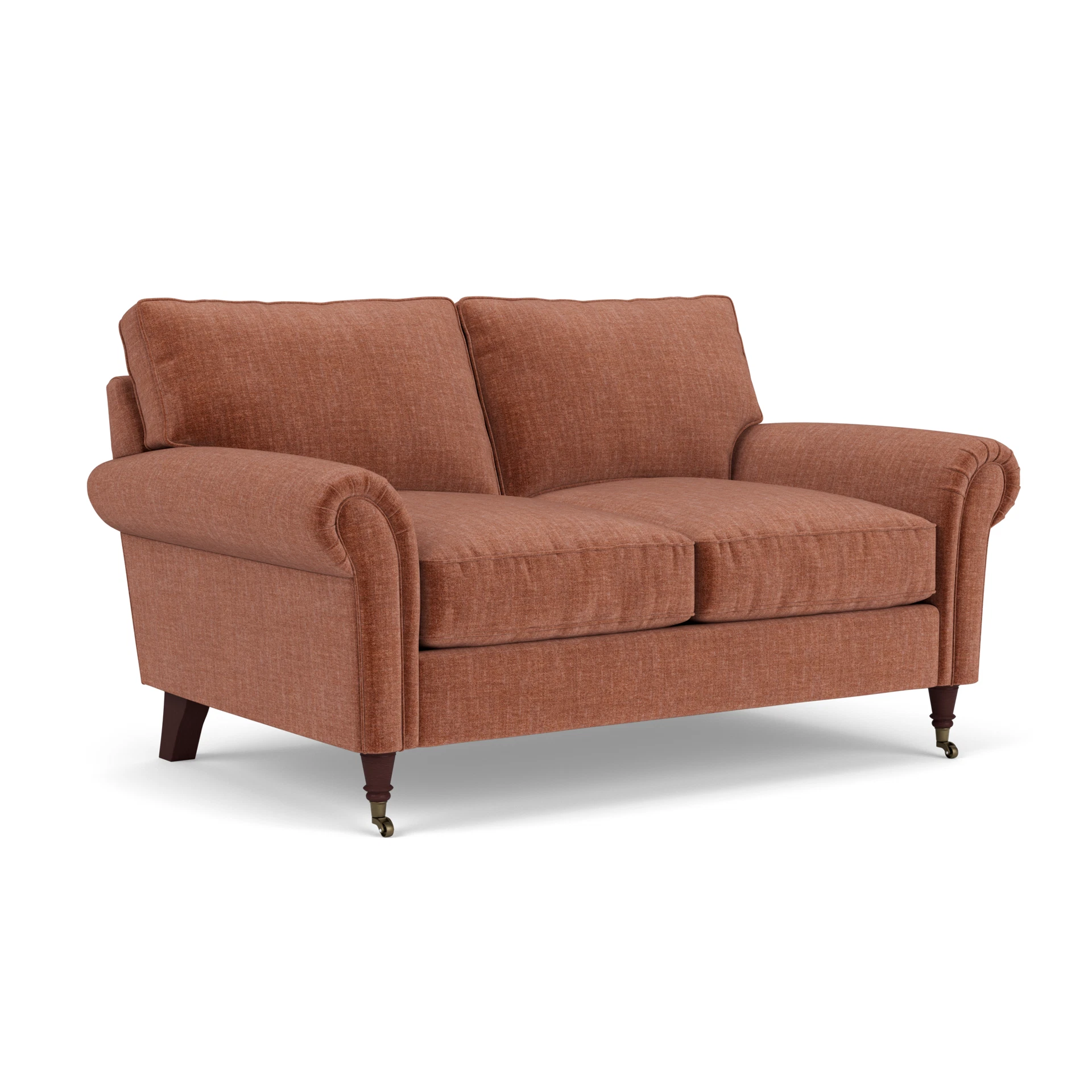 Osbourne 2 Seater Sofa in Eco Chenille - Cinnamon with Light legs