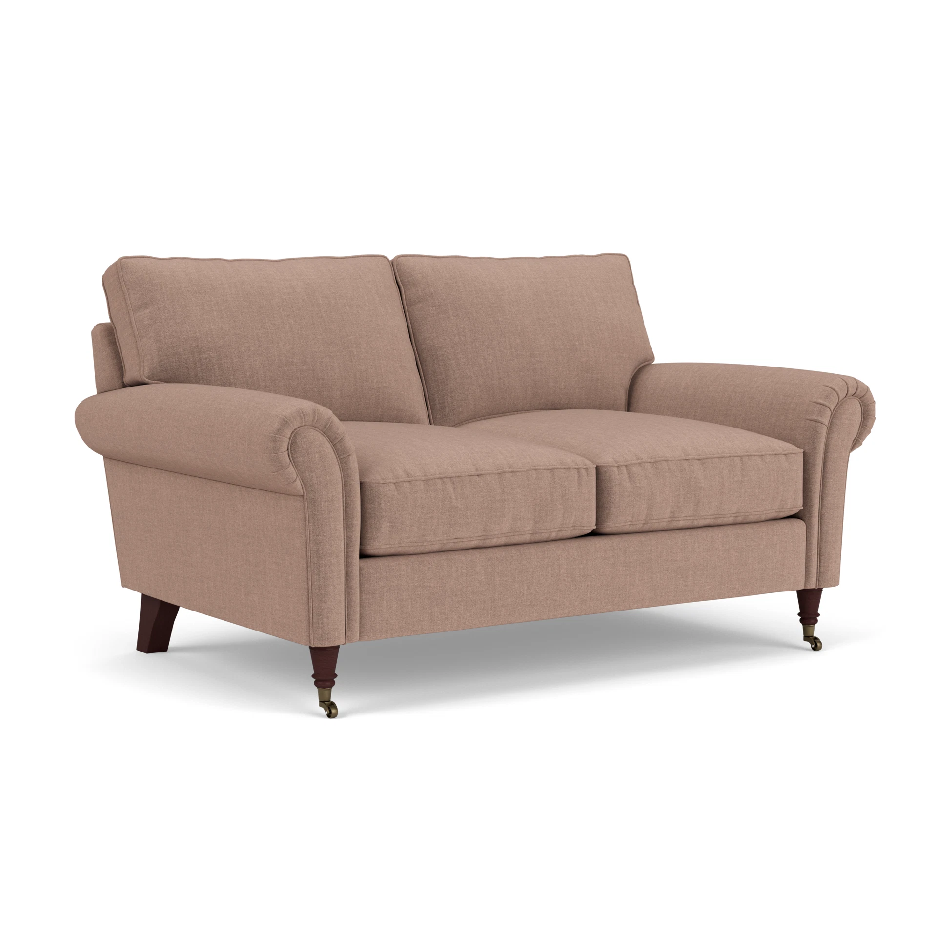Osbourne 2 Seater Sofa in Eco Chenille - Dusky Rose with Light legs