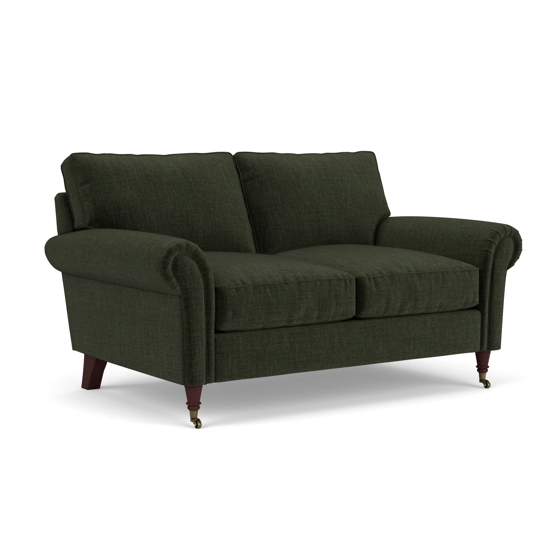 Osbourne 2 Seater Sofa in Eco Chenille - Moss with Light legs