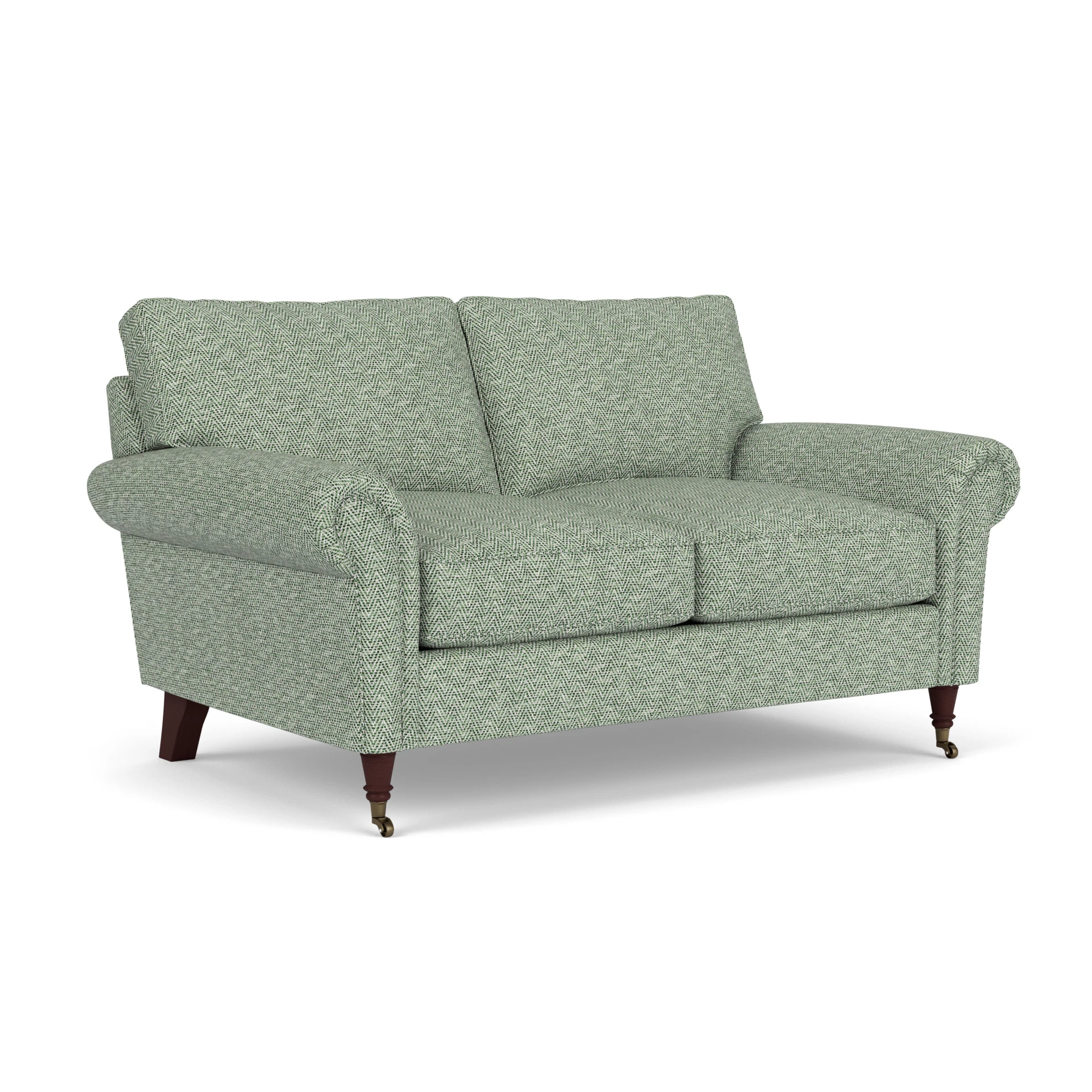 Osbourne 2 Seater Sofa in Herringbone Weave - Lake with Light legs