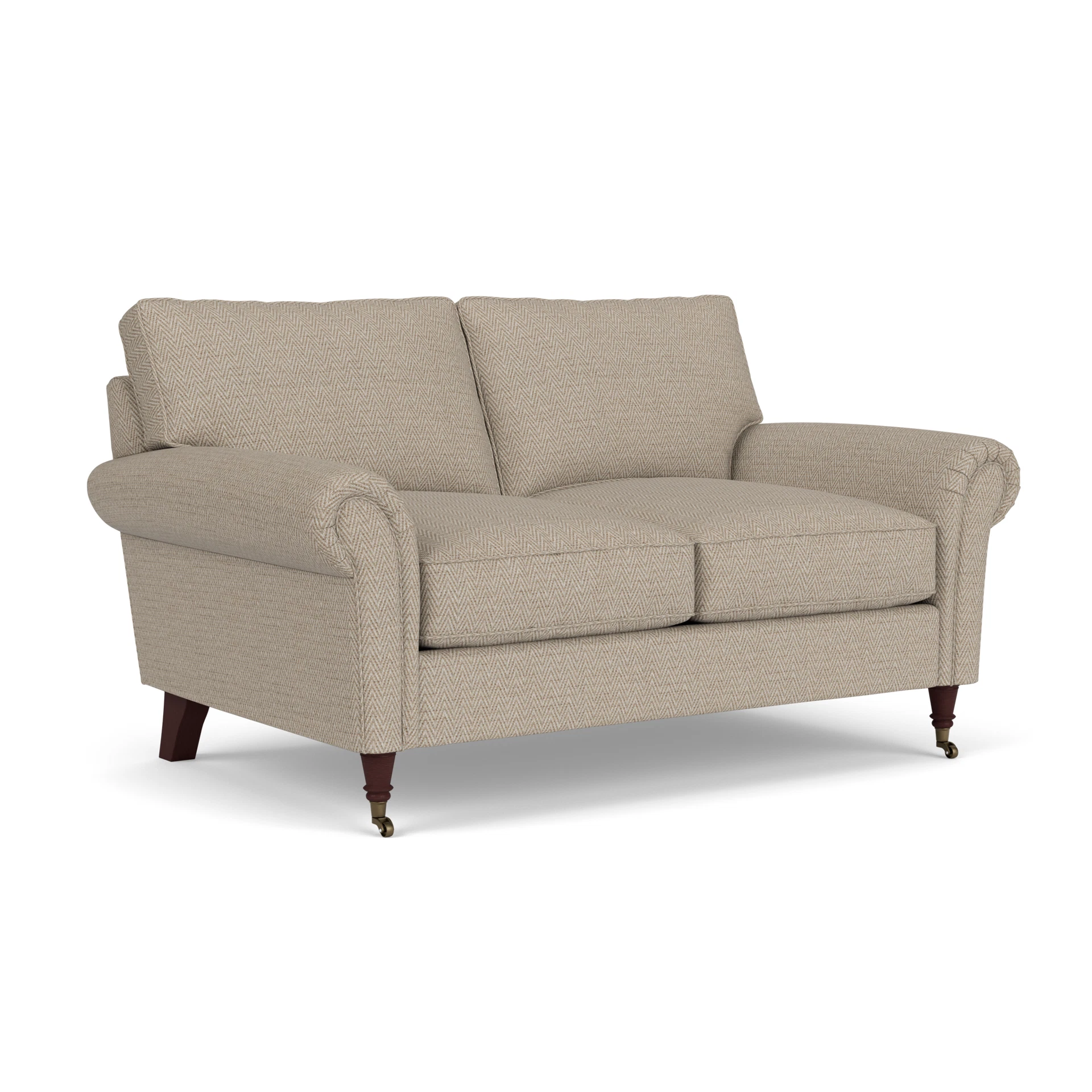 Osbourne 2 Seater Sofa in Herringbone Weave - Natural with Light legs