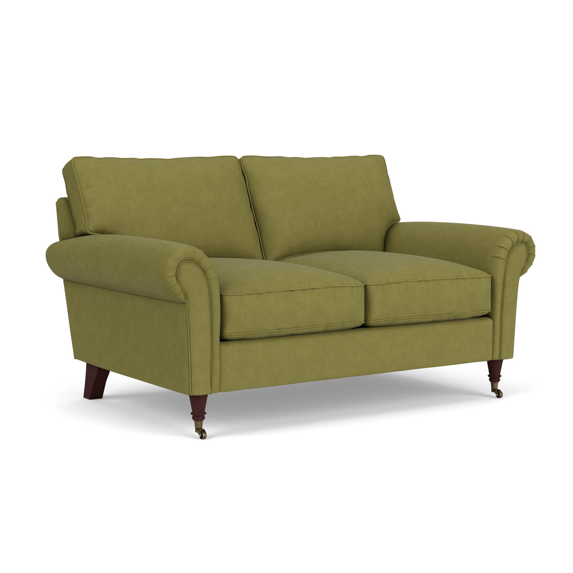 Osbourne 2 Seater Sofa in House Linen Mix - Apple with Light legs
