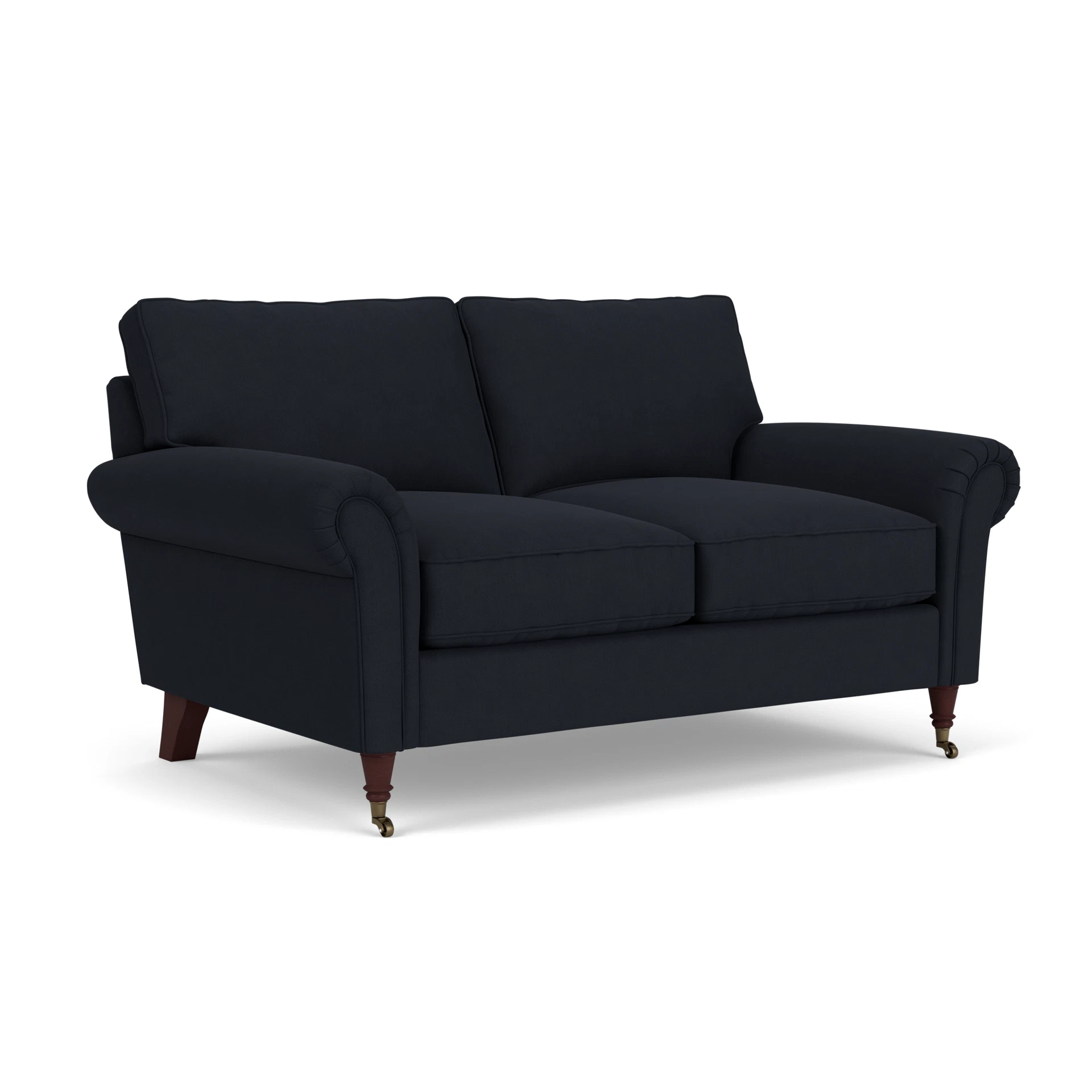 Osbourne 2 Seater Sofa in House Linen Mix - Ink with Light legs