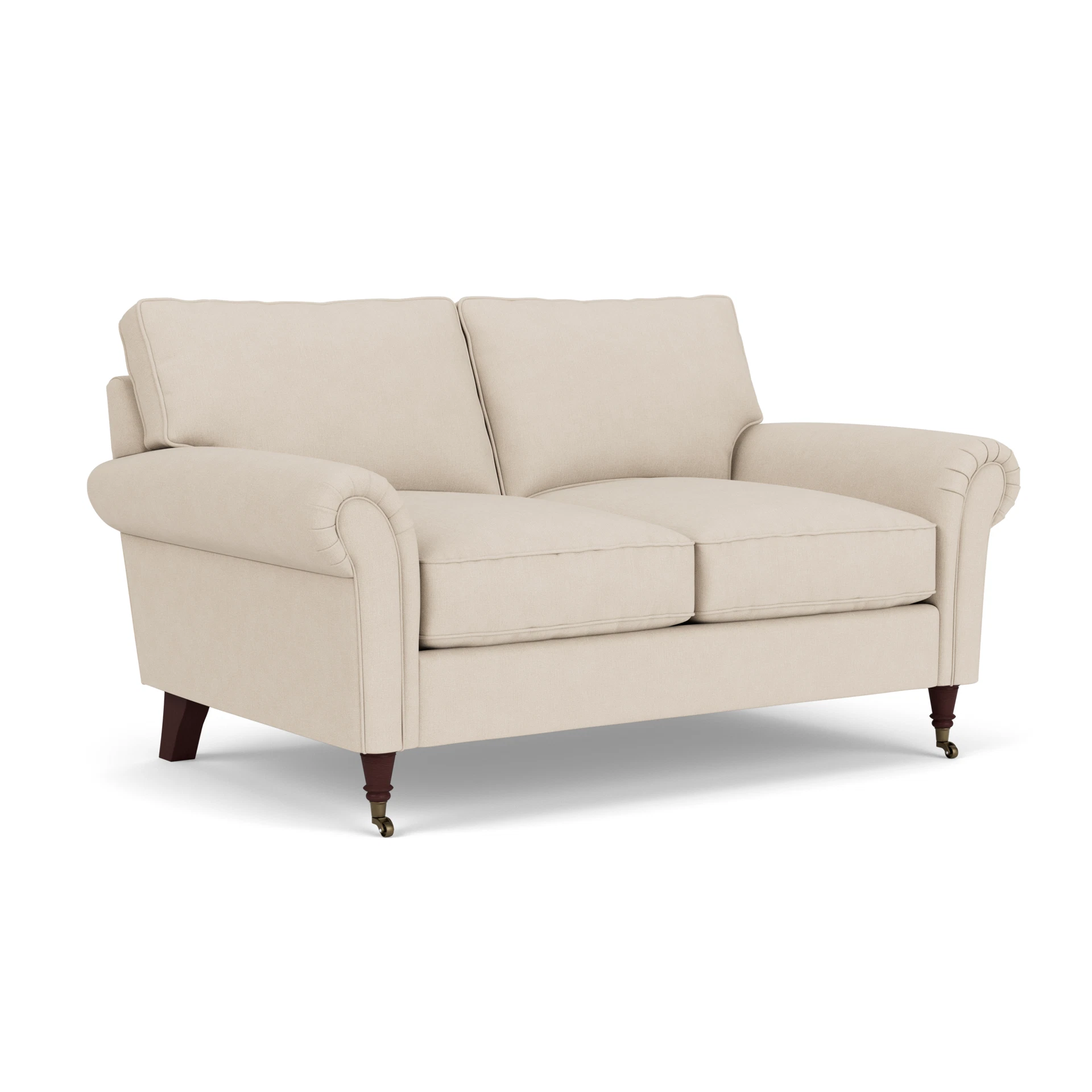Osbourne 2 Seater Sofa in House Linen Mix - Lily White with Light legs
