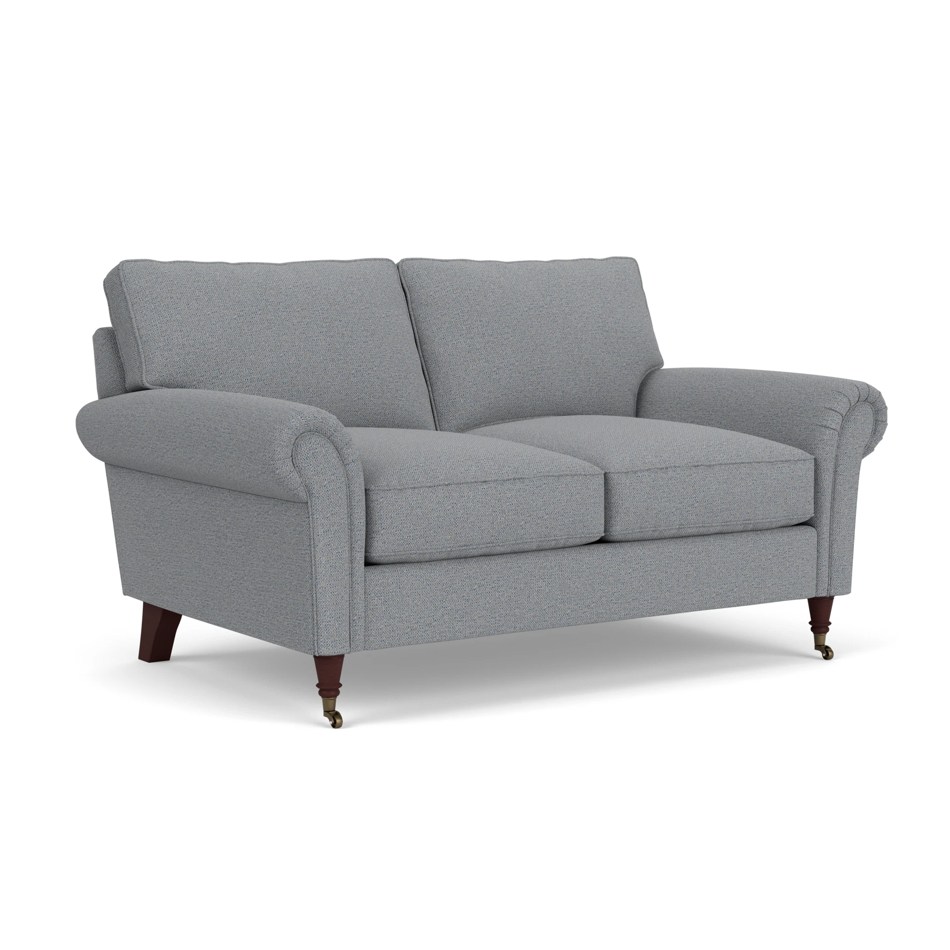 Osbourne 2 Seater Sofa in House Weave - Blue Marl with Light legs