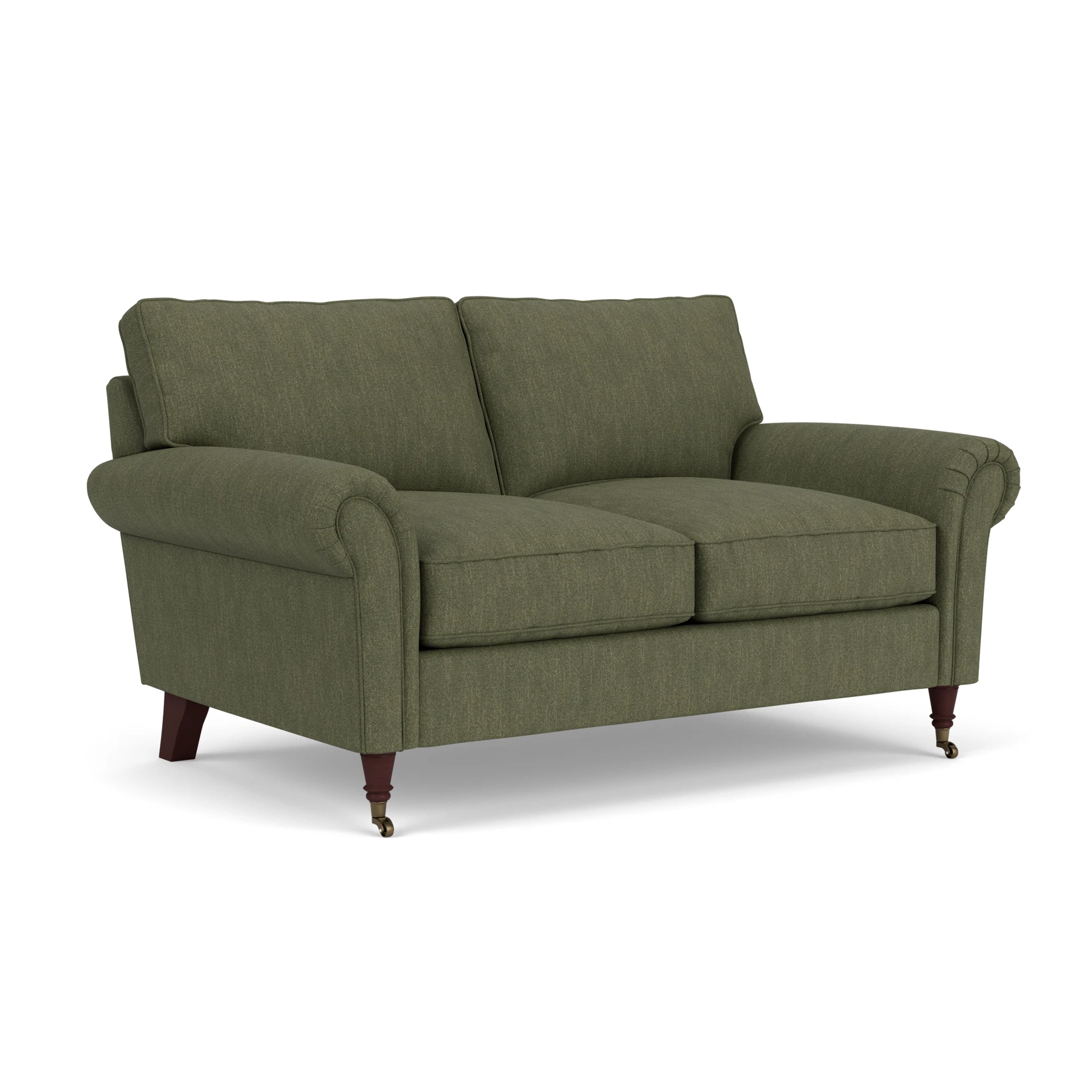Osbourne 2 Seater Sofa in Luxury Italian Linen - Fern with Light legs