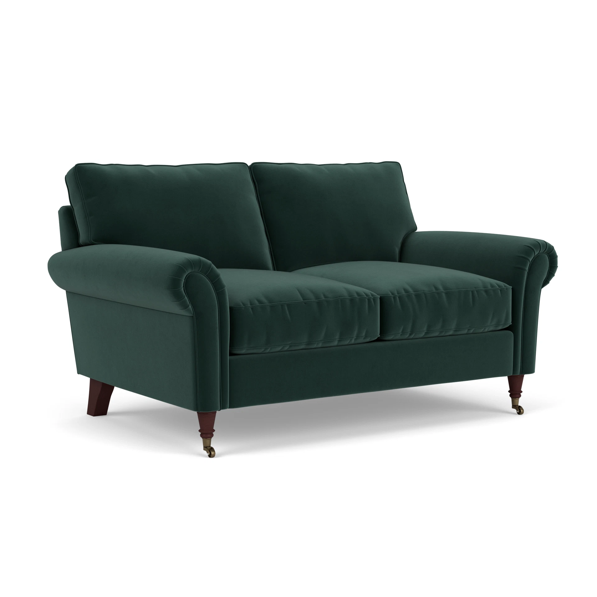 Osbourne 2 Seater Sofa in Matt Velvet - Lake with Light legs