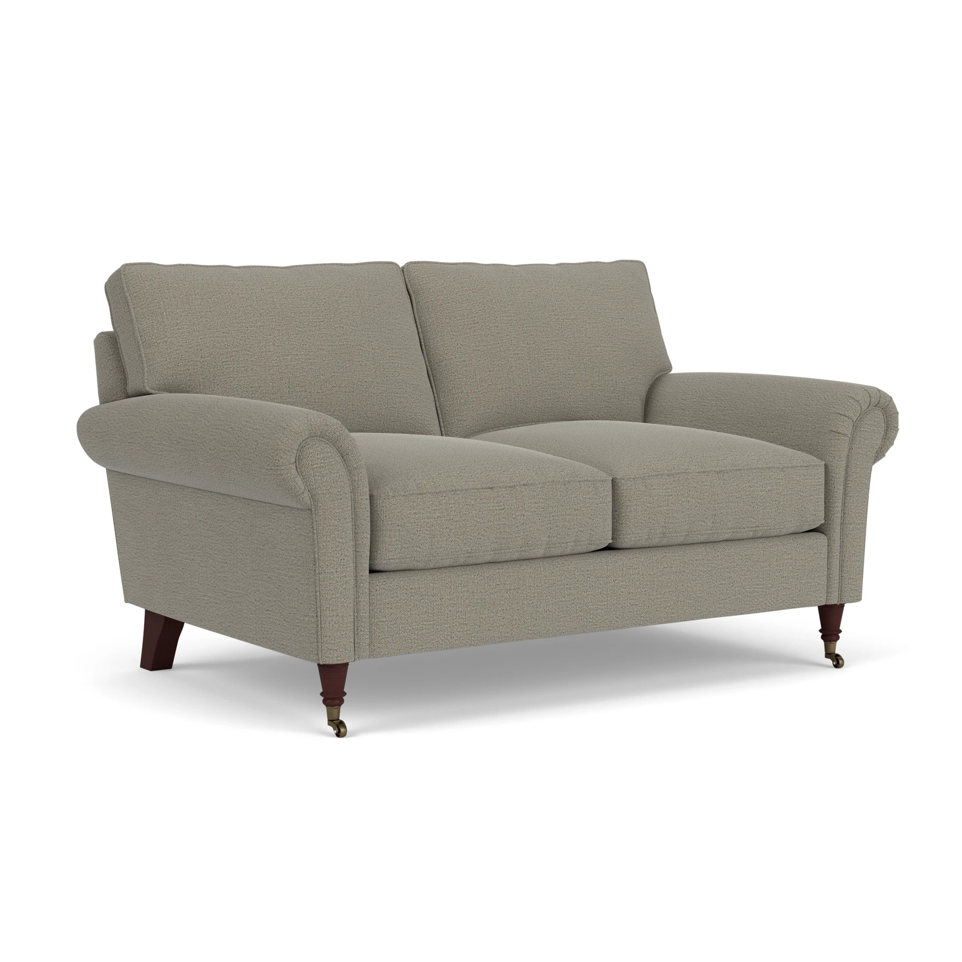Osbourne 2 Seater Sofa in Rustic Weave - Flax with Light legs