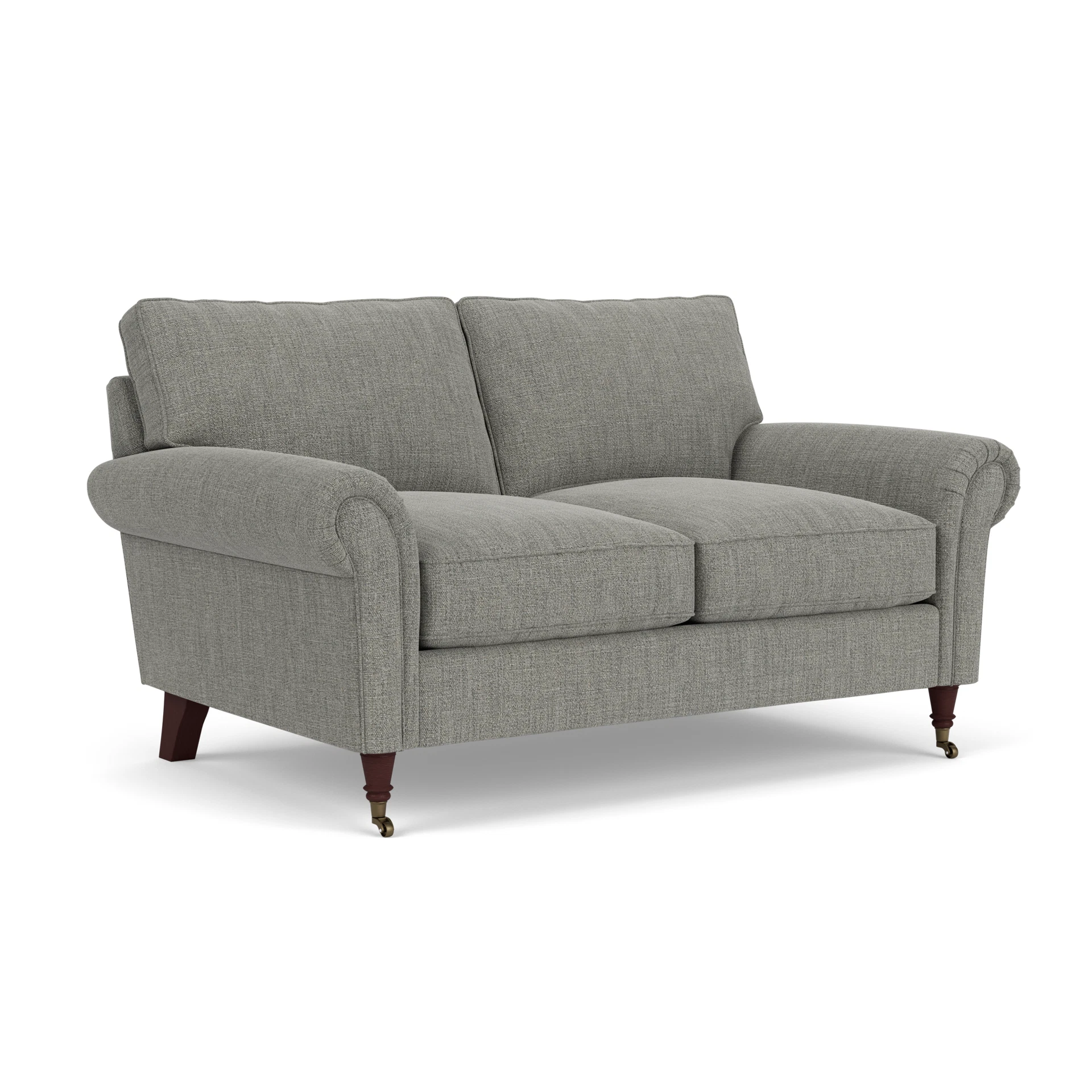 Osbourne 2 Seater Sofa in Rustic Weave - Grey Marl with Light legs