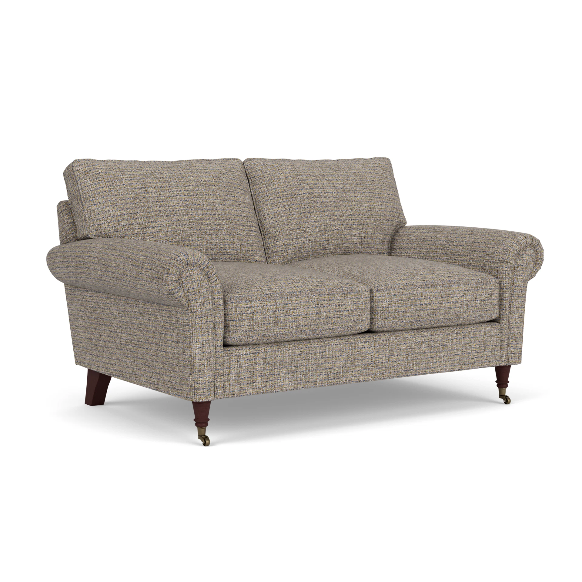 Osbourne 2 Seater Sofa in Textured Weave - Shoreline Mix with Light legs