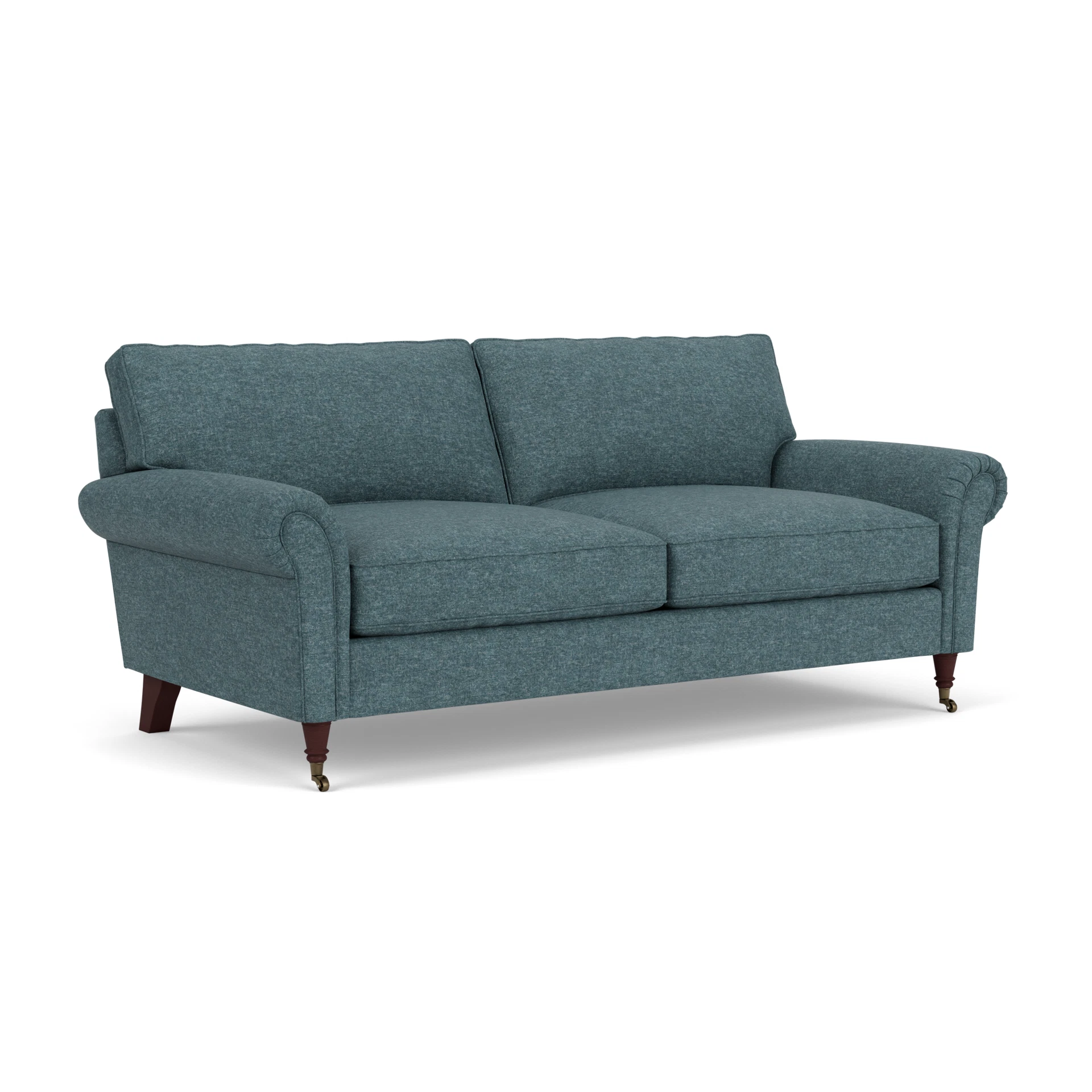 Osbourne 3 Seater Sofa in Aquaclean Oxford - Lake Marl with Light legs