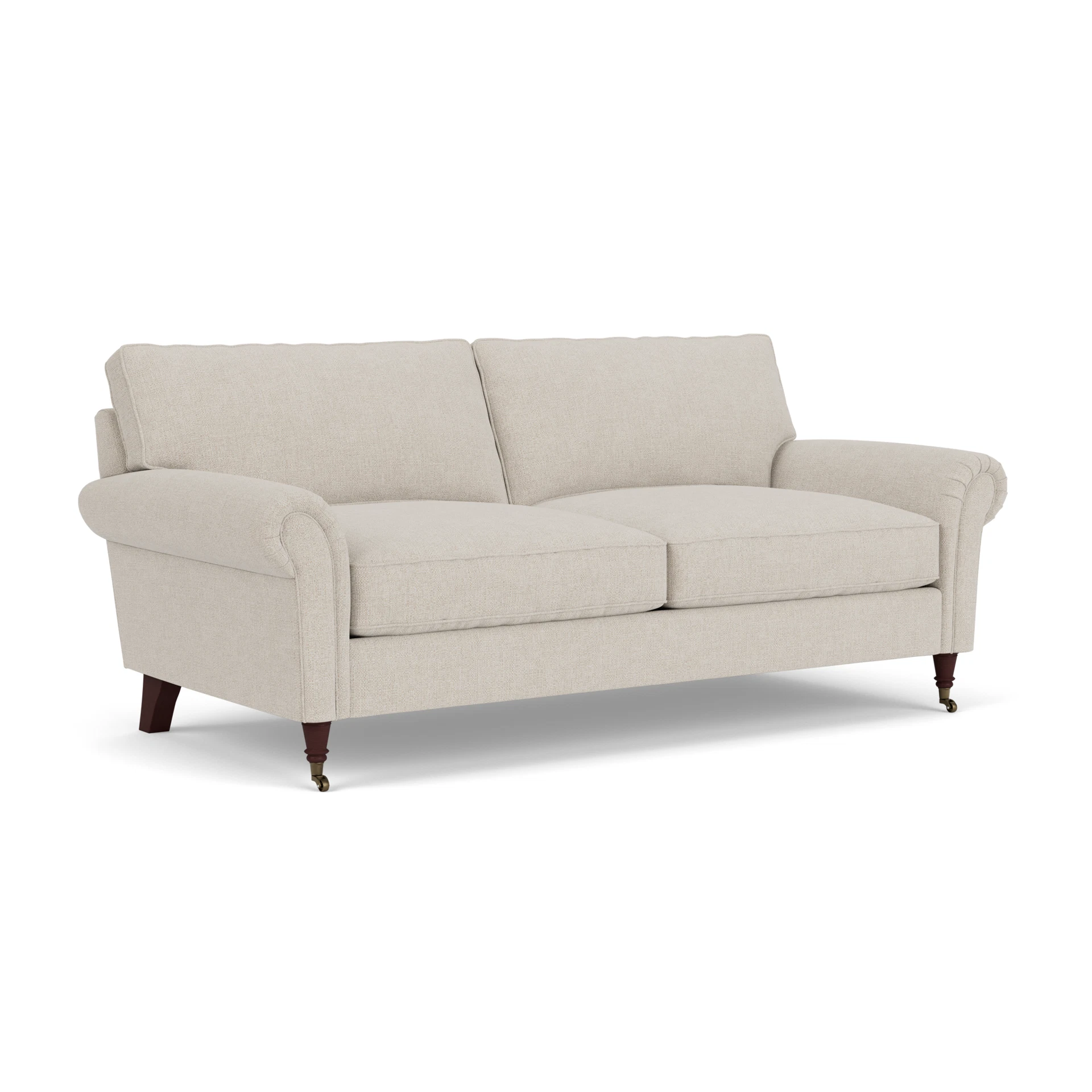 Osbourne 3 Seater Sofa in Aquaclean Oxford - Natural with Light legs