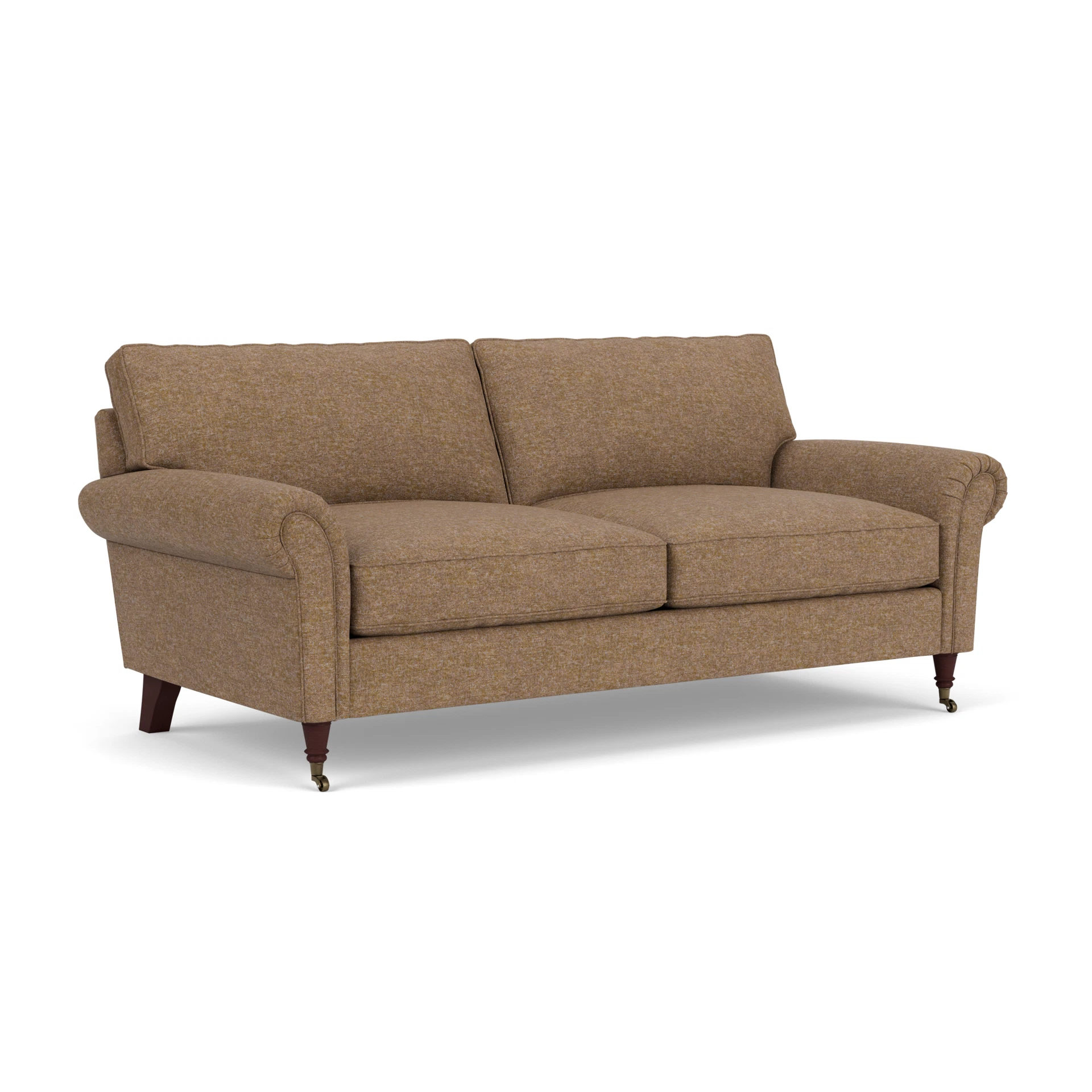 Osbourne 3 Seater Sofa in Aquaclean Oxford - Spice with Light legs