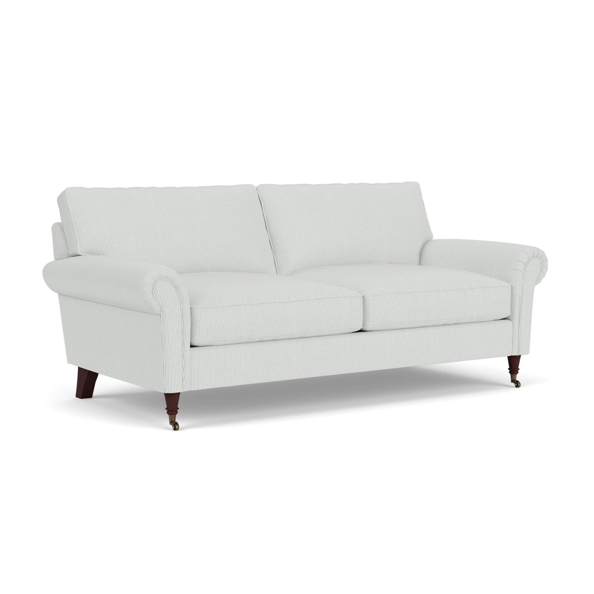 Osbourne 3 Seater Sofa in Broadway Stripe - Duck Egg with Light legs