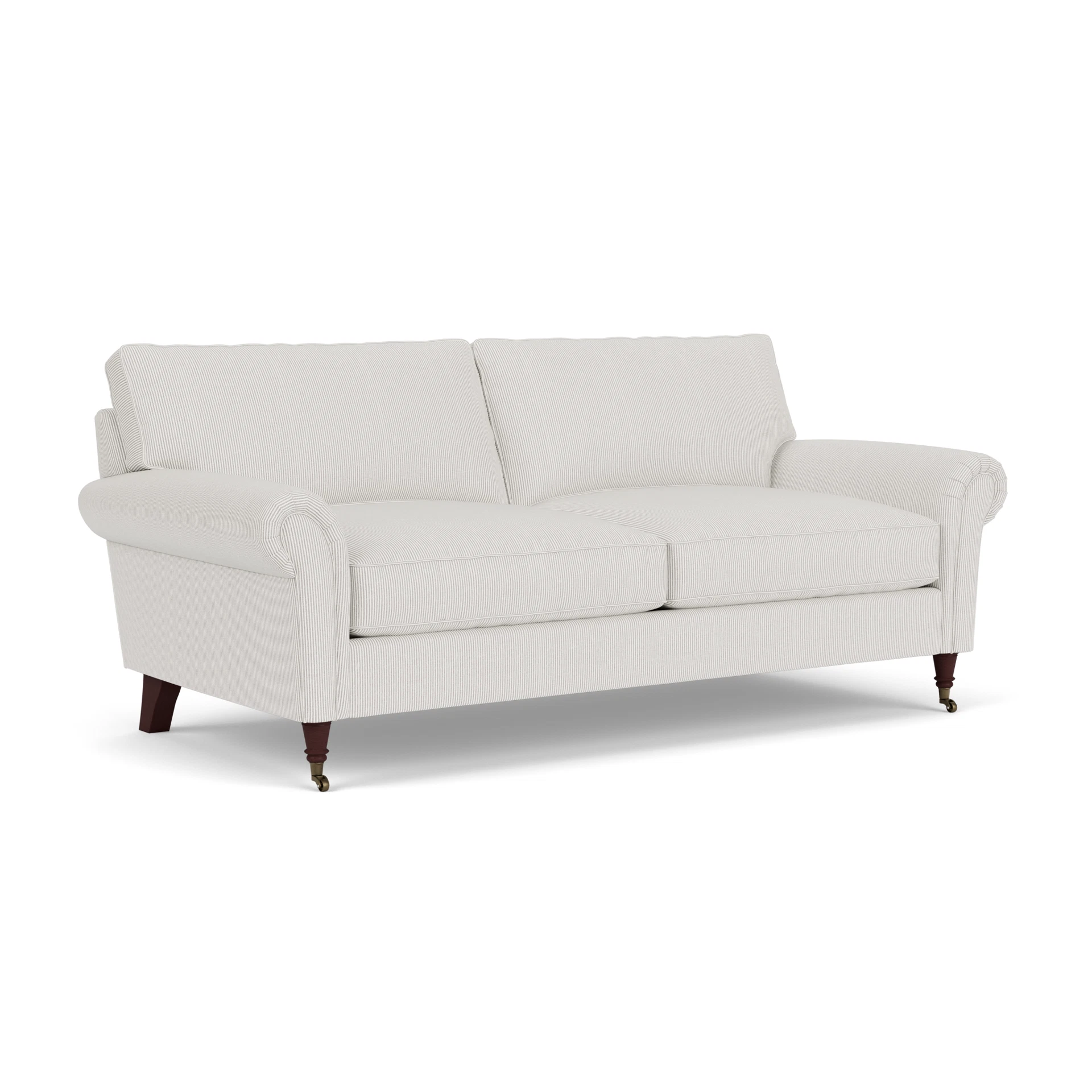 Osbourne 3 Seater Sofa in Broadway Stripe - Grey with Light legs