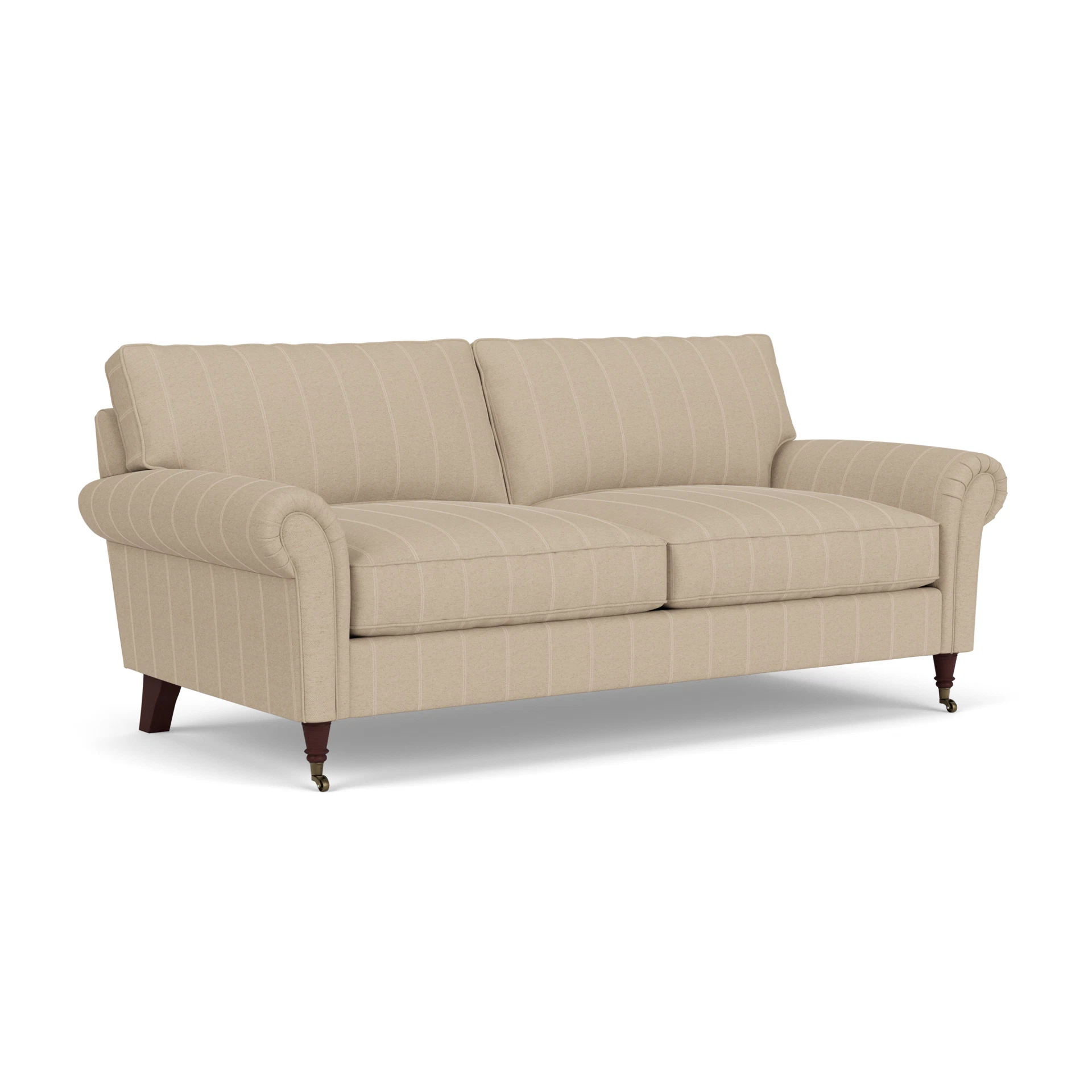 Osbourne 3 Seater Sofa in Compton Stripe - Natural with Light legs