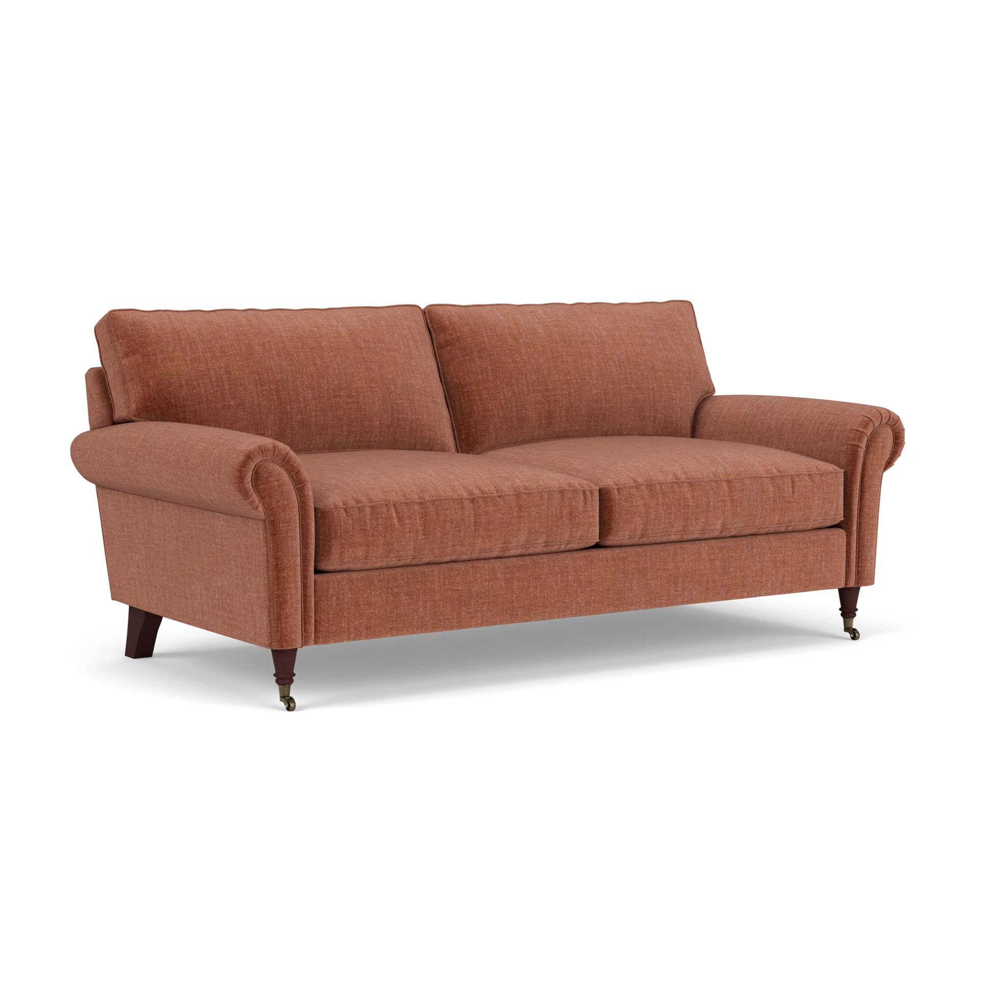 Osbourne 3 Seater Sofa in Eco Chenille - Cinnamon with Light legs