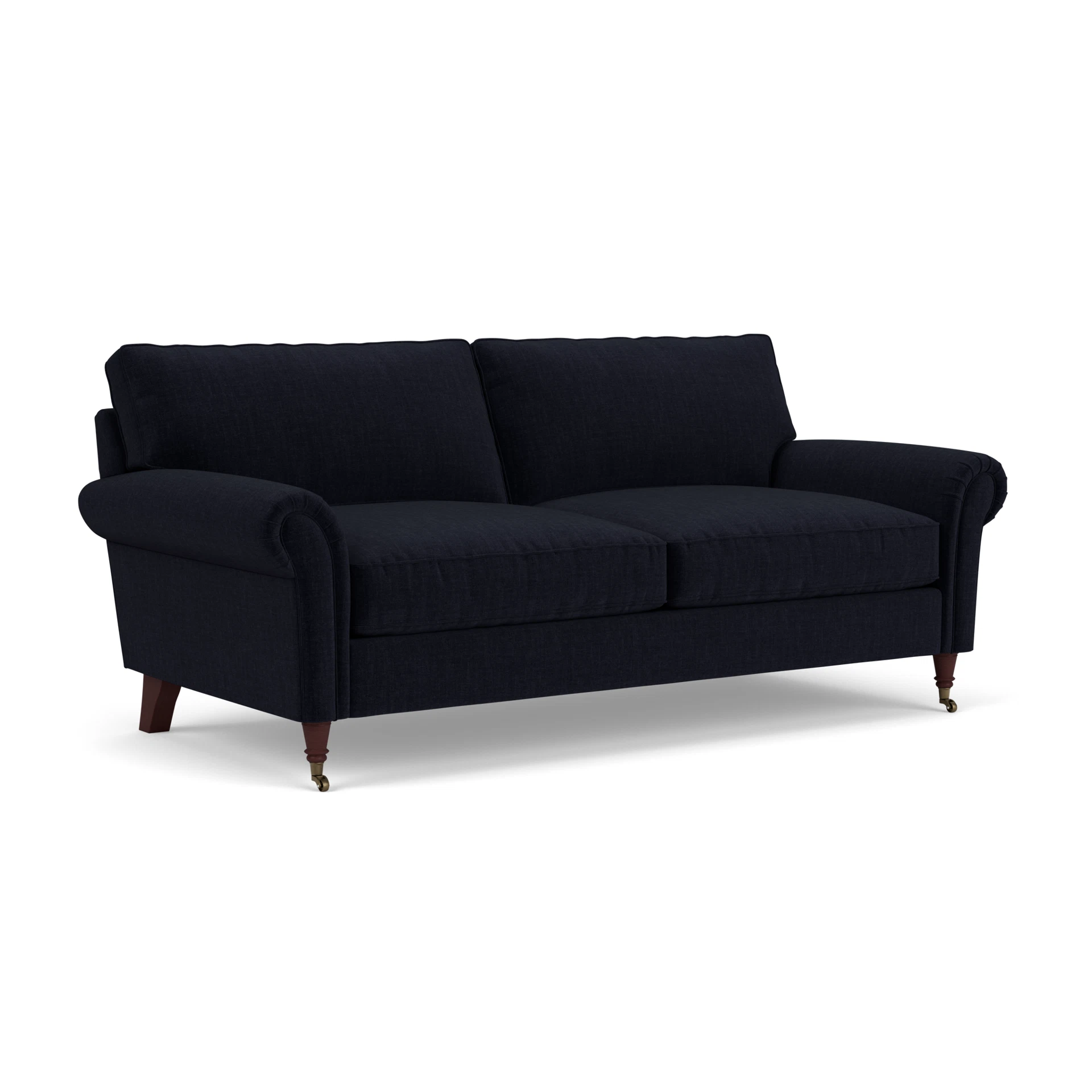 Osbourne 3 Seater Sofa in Eco Chenille - Ink with Light legs