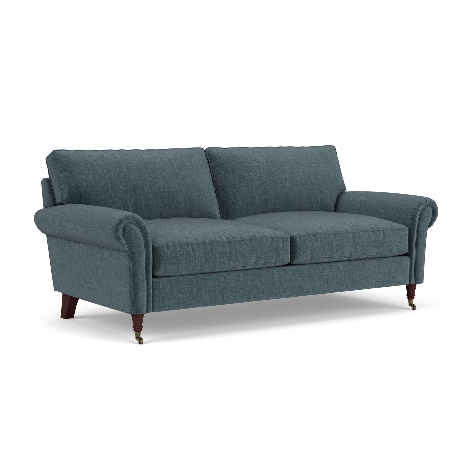 Osbourne 3 Seater Sofa in Eco Chenille - Teal with Light legs