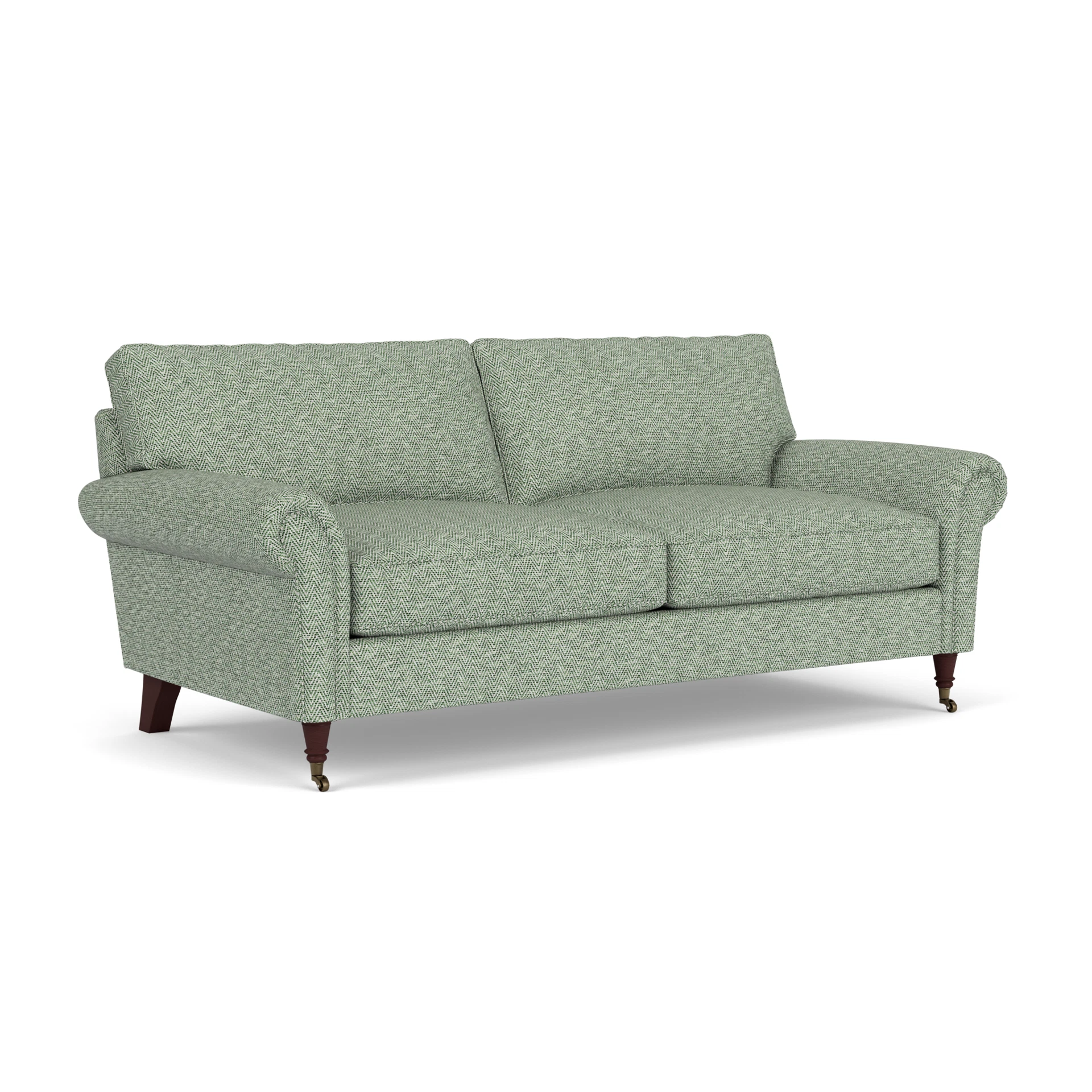 Osbourne 3 Seater Sofa in Herringbone Weave - Lake with Light legs