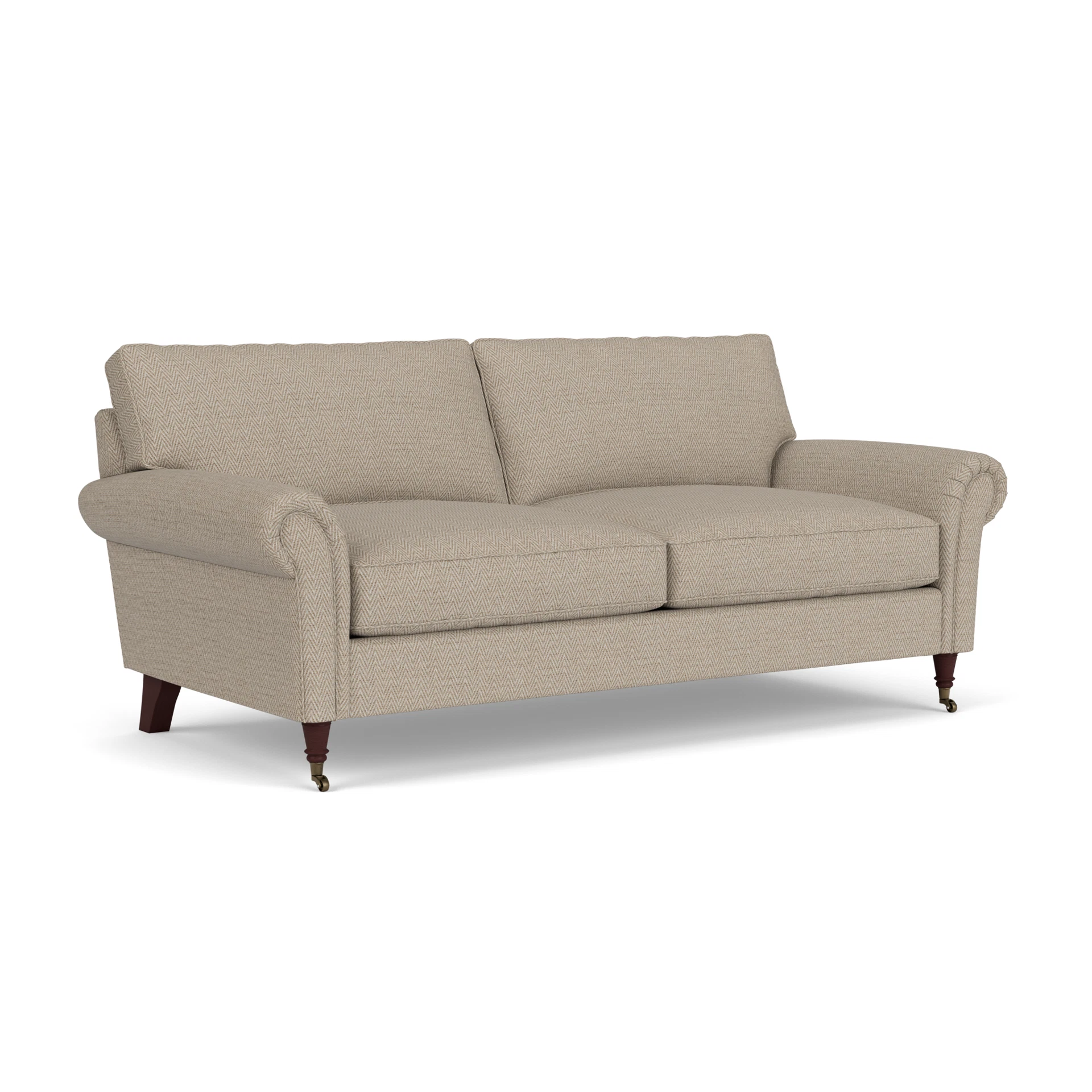 Osbourne 3 Seater Sofa in Herringbone Weave - Natural with Light legs