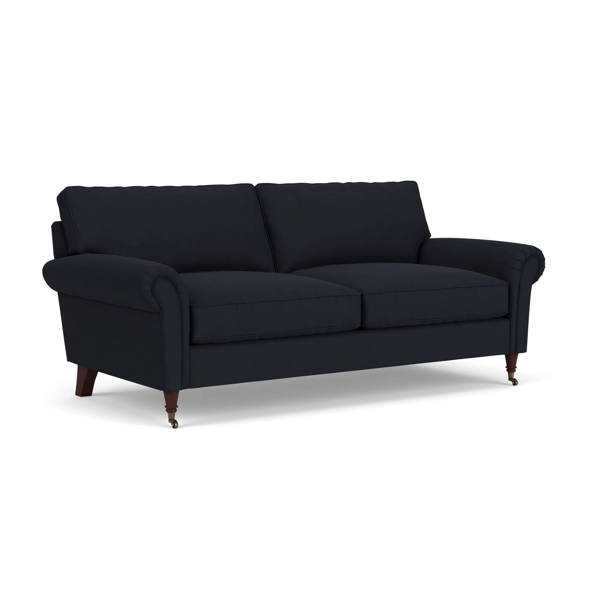Osbourne 3 Seater Sofa in House Linen Mix - Ink with Light legs