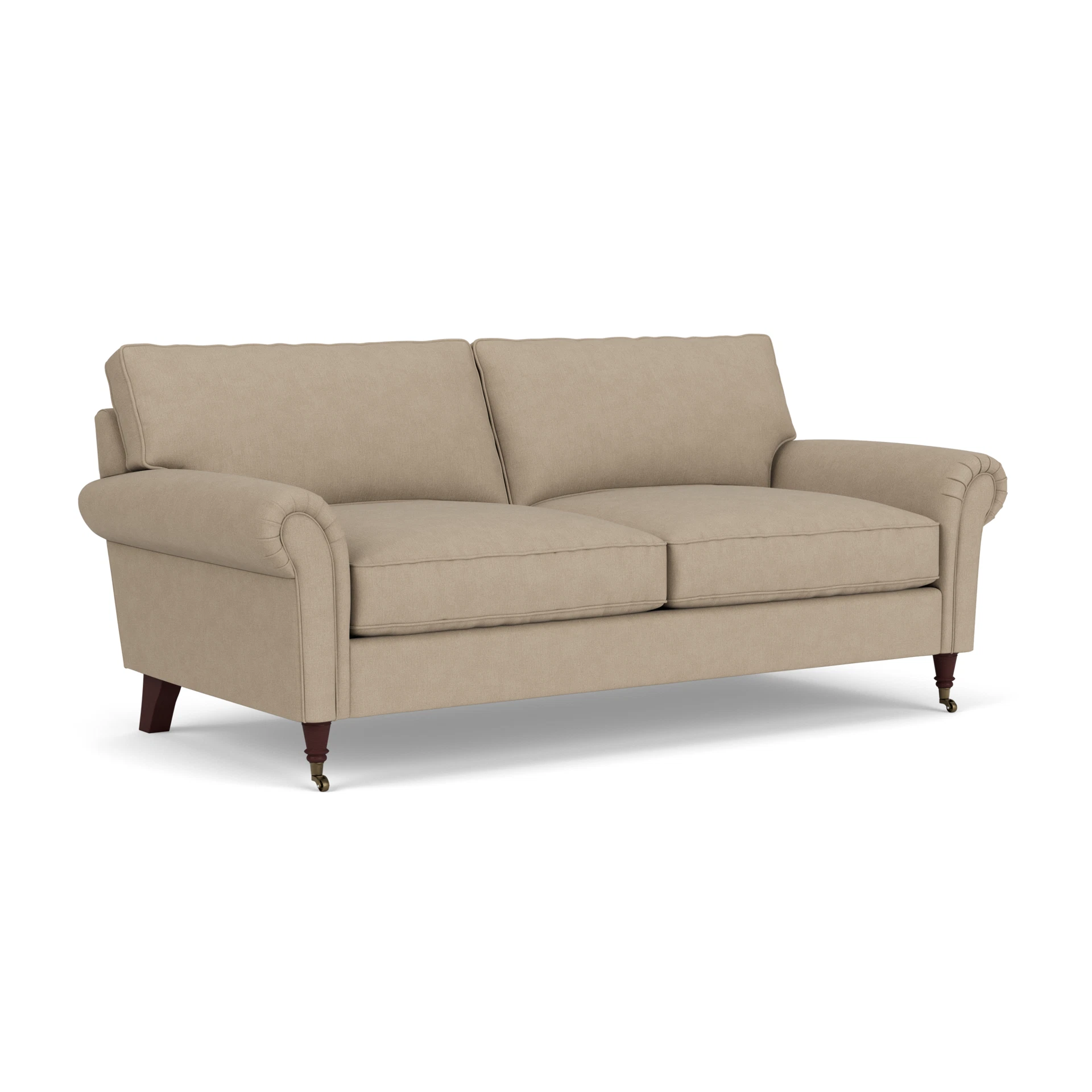 Osbourne 3 Seater Sofa in House Linen Mix - Natural with Light legs