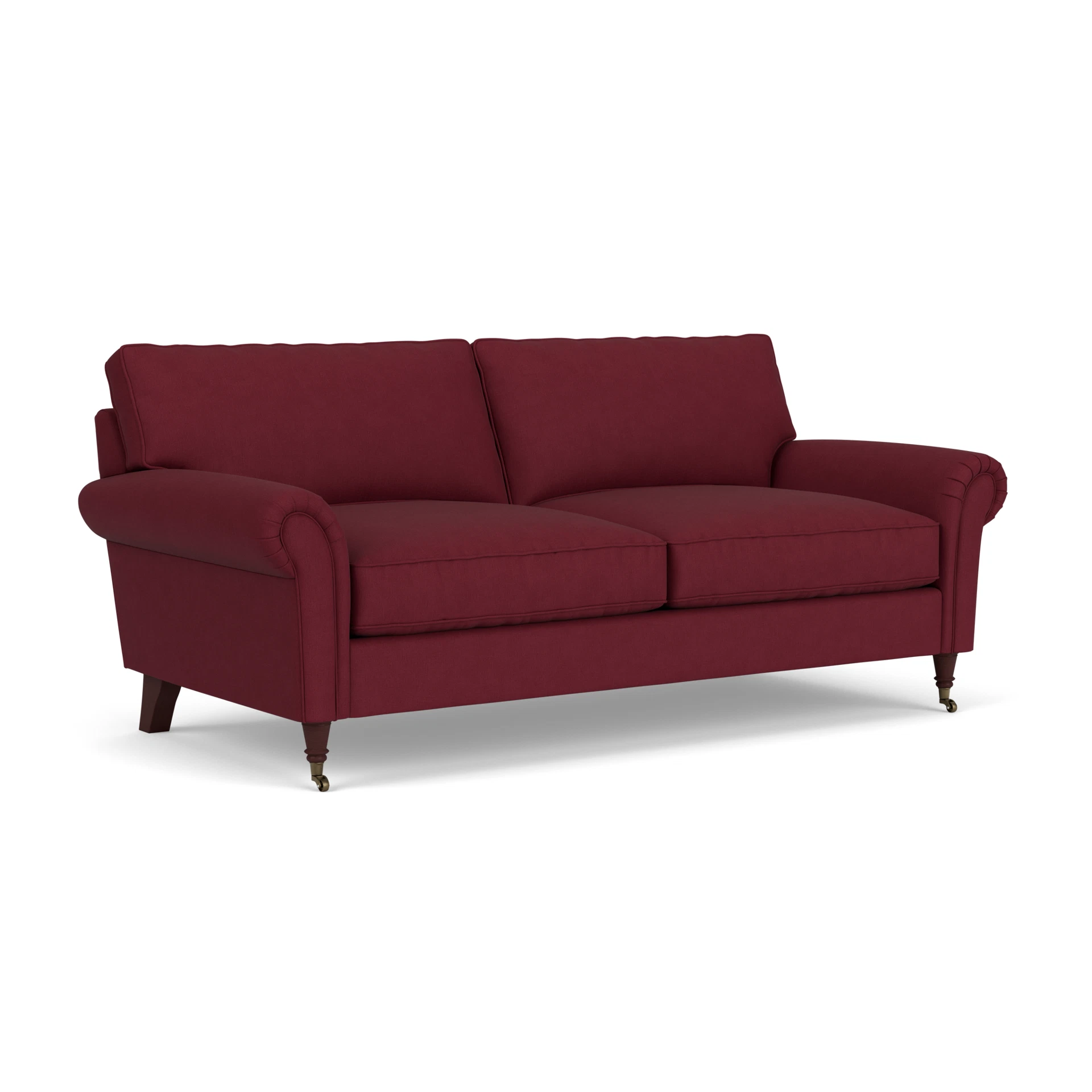 Osbourne 3 Seater Sofa in House Linen Mix - Rosehip with Light legs