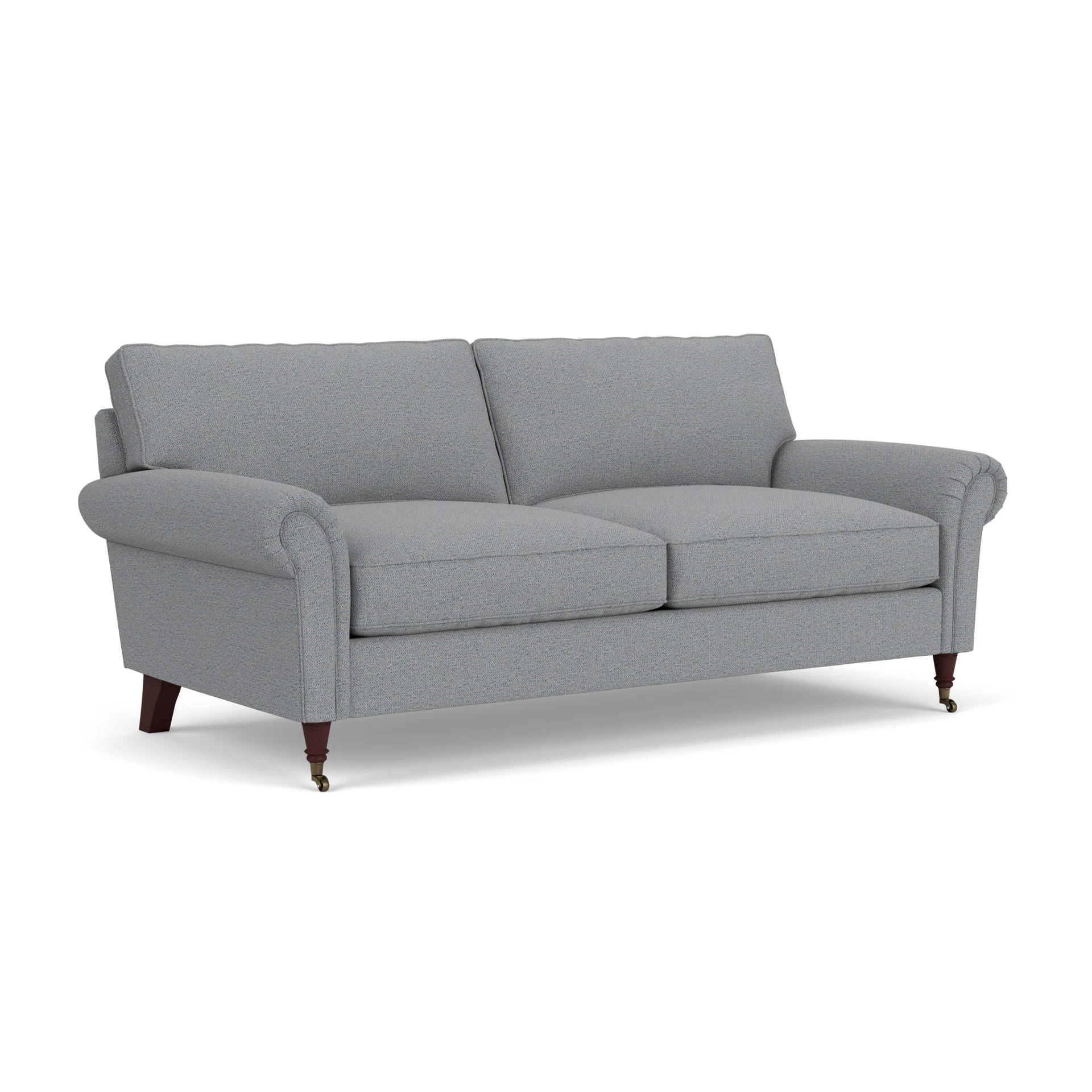 Osbourne 3 Seater Sofa in House Weave - Blue Marl with Light legs
