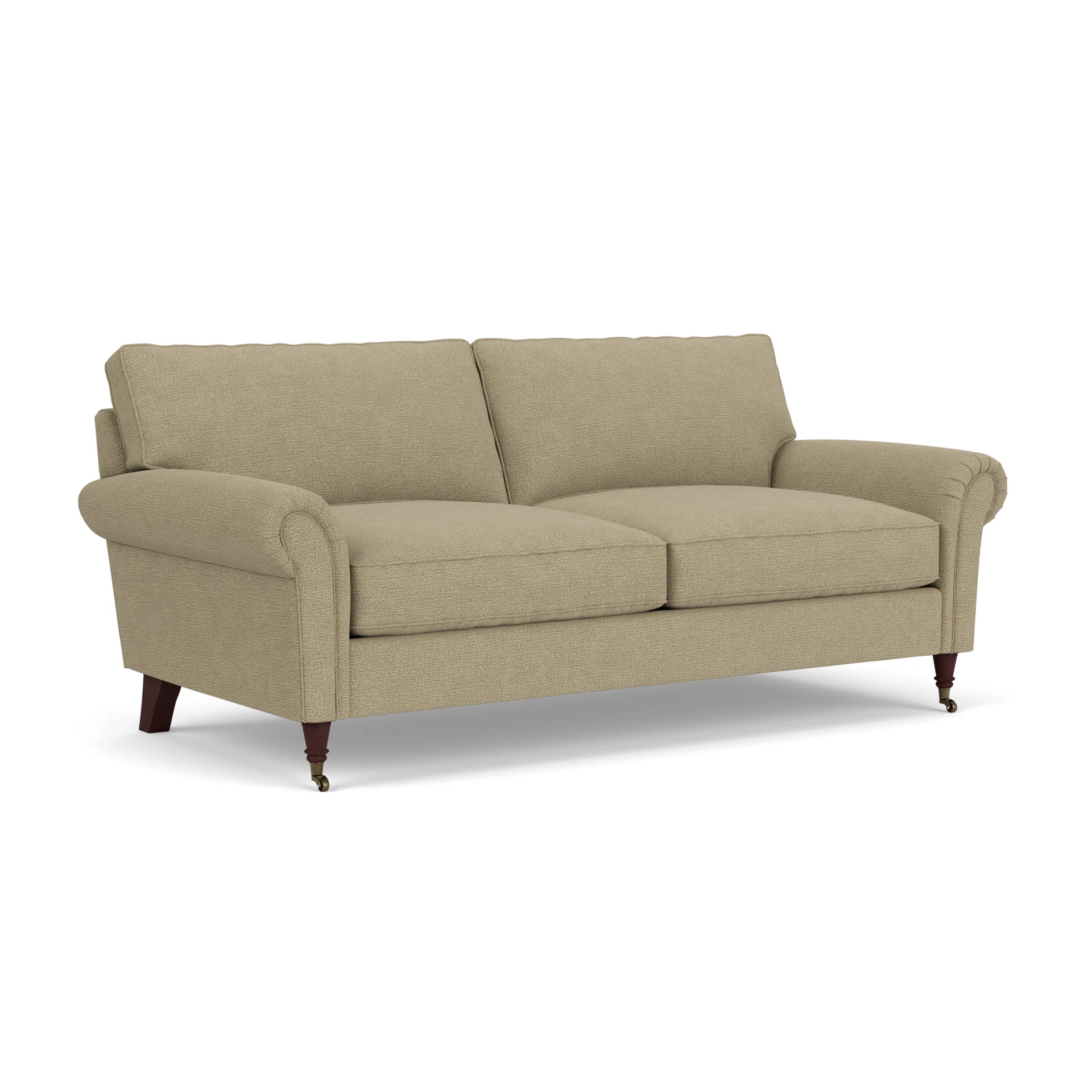 Osbourne 3 Seater Sofa in House Weave - Green Marl with Light legs