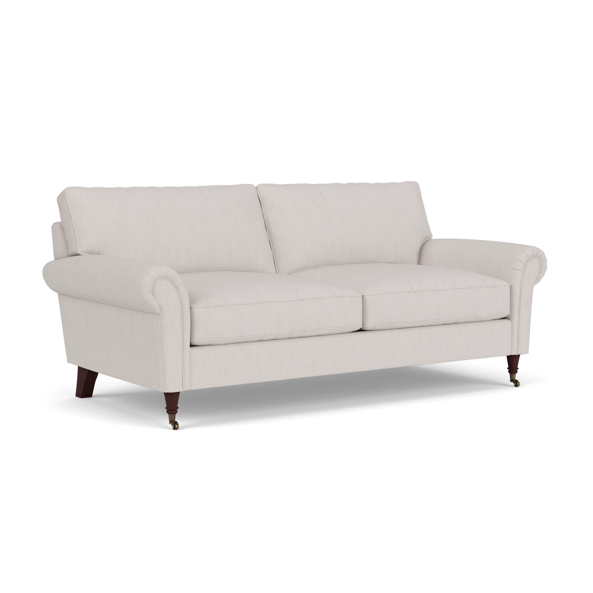 Osbourne 3 Seater Sofa in Luxury Italian Linen - Soft White with Light legs