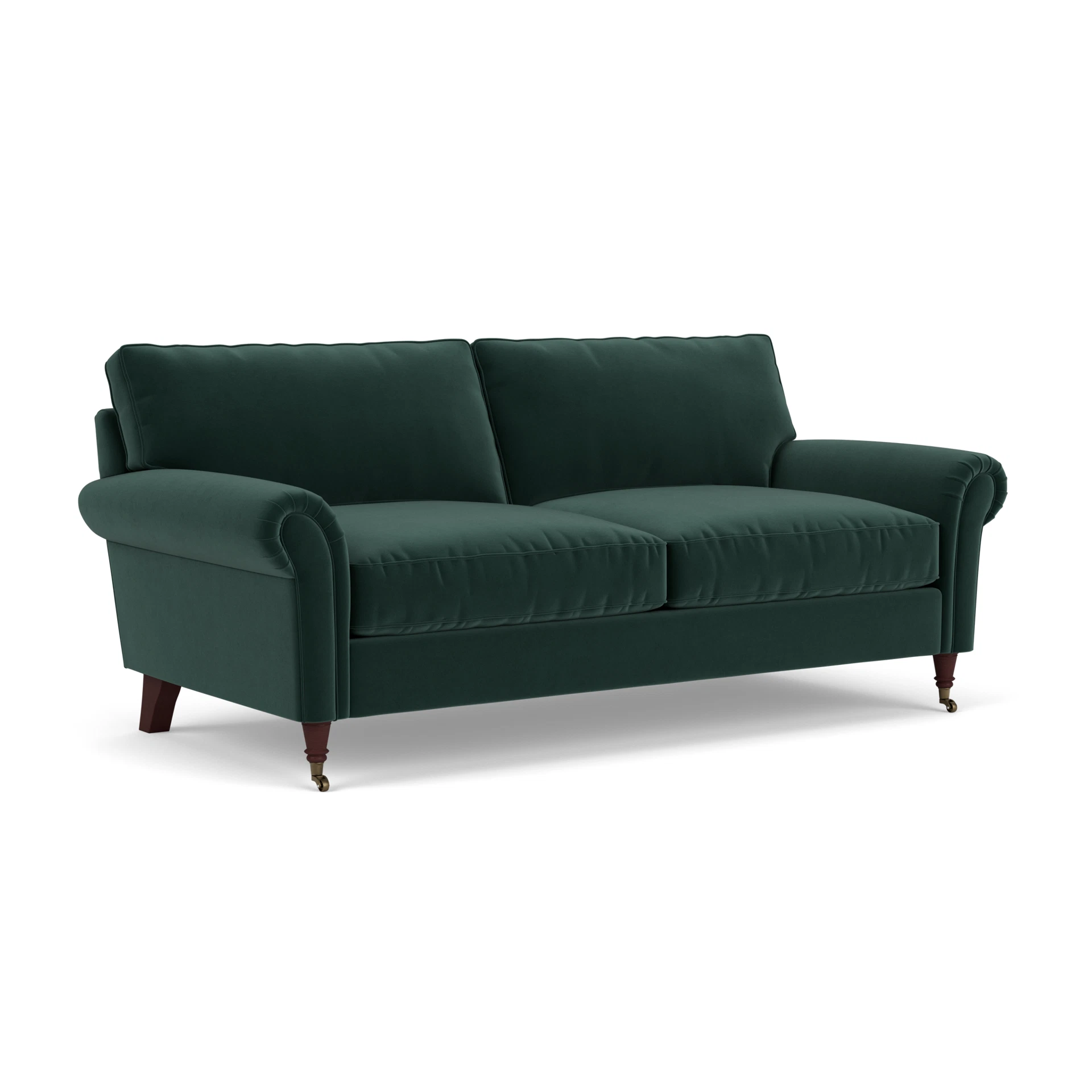 Osbourne 3 Seater Sofa in Matt Velvet - Lake with Light legs