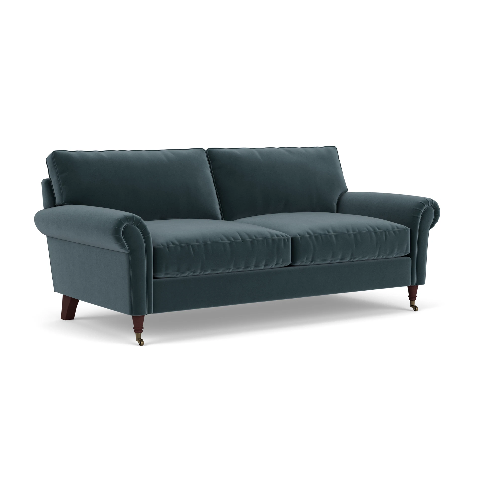 Osbourne 3 Seater Sofa in Matt Velvet - Night Sky with Light legs