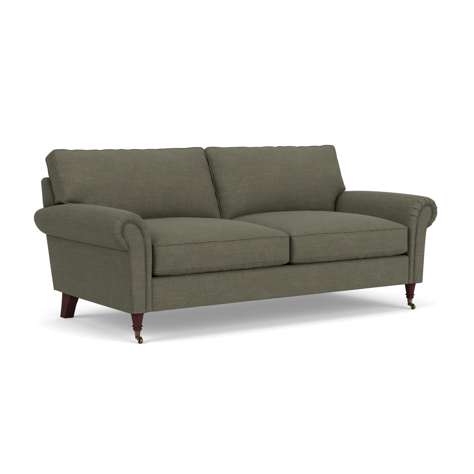 Osbourne 3 Seater Sofa in Rustic Weave - Deep Forest with Light legs