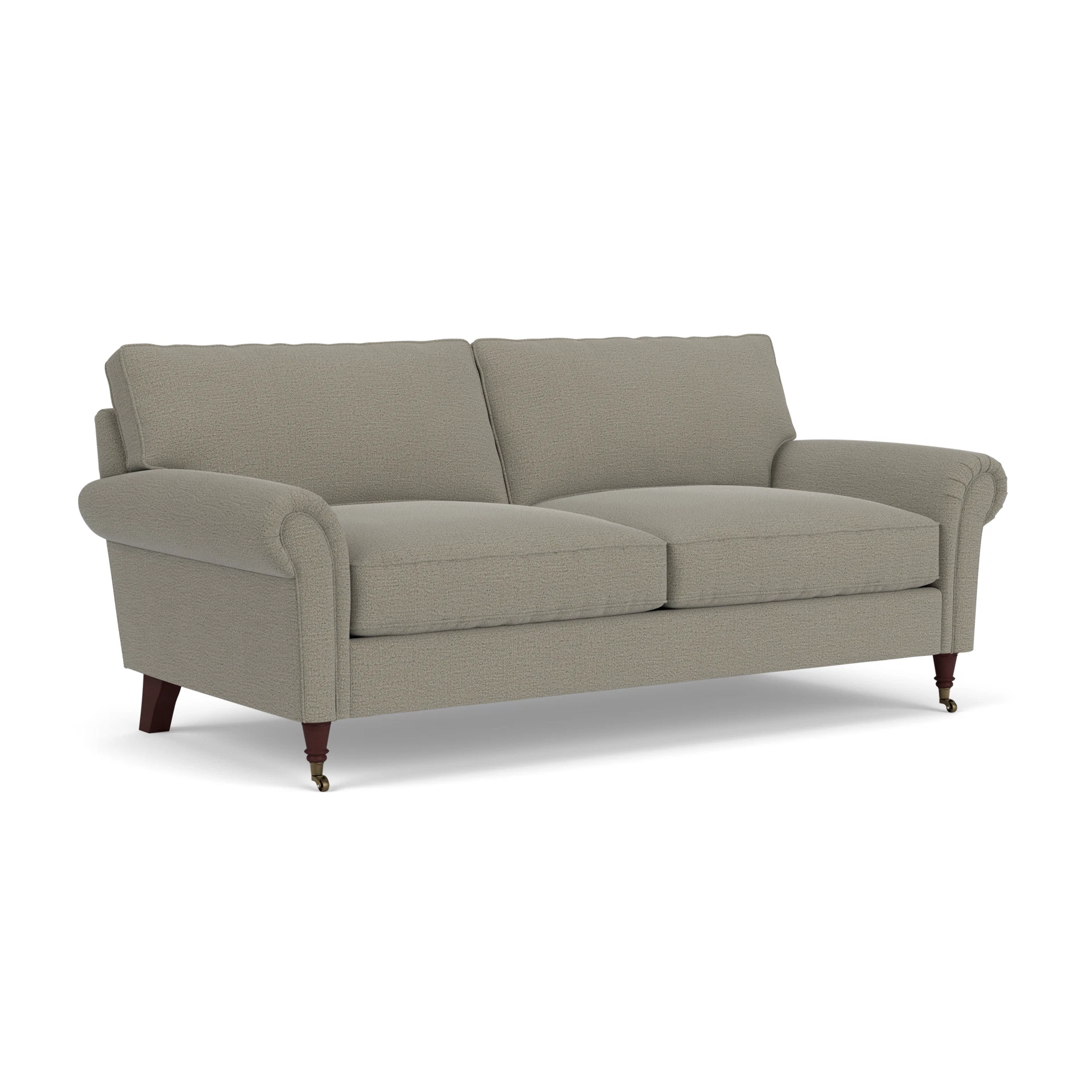 Osbourne 3 Seater Sofa in Rustic Weave - Flax with Light legs