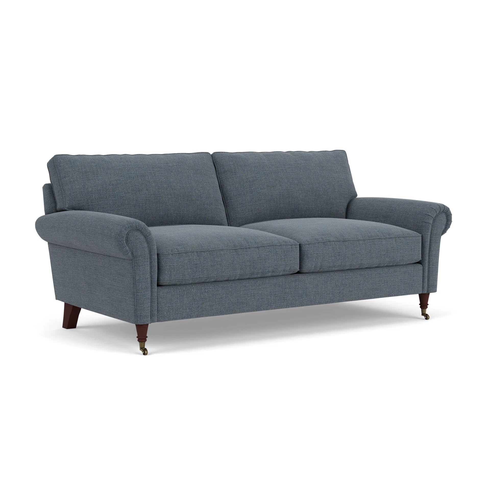 Osbourne 3 Seater Sofa in Rustic Weave - Indigo with Light legs