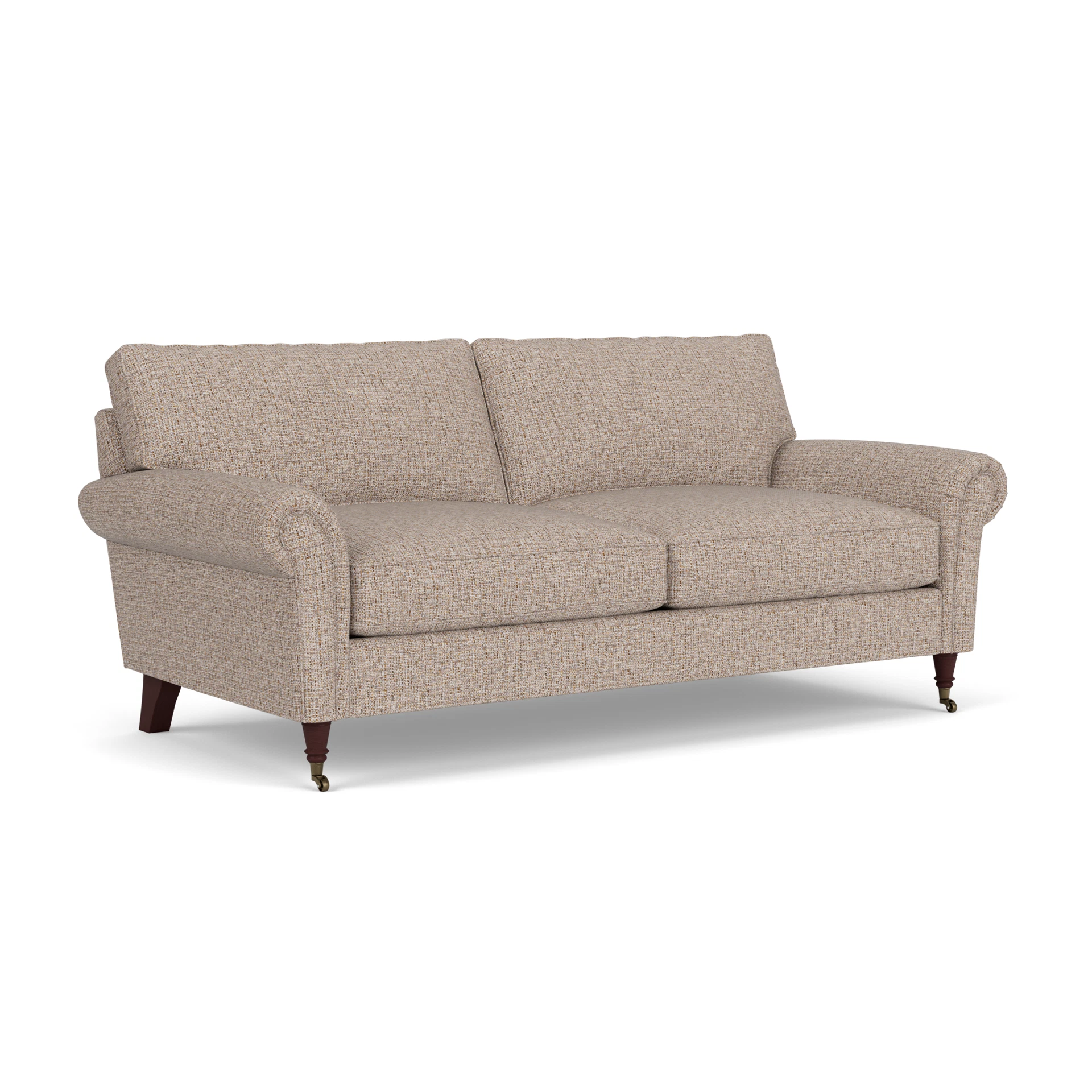 Osbourne 3 Seater Sofa in Textured Weave - Natural Mix with Light legs
