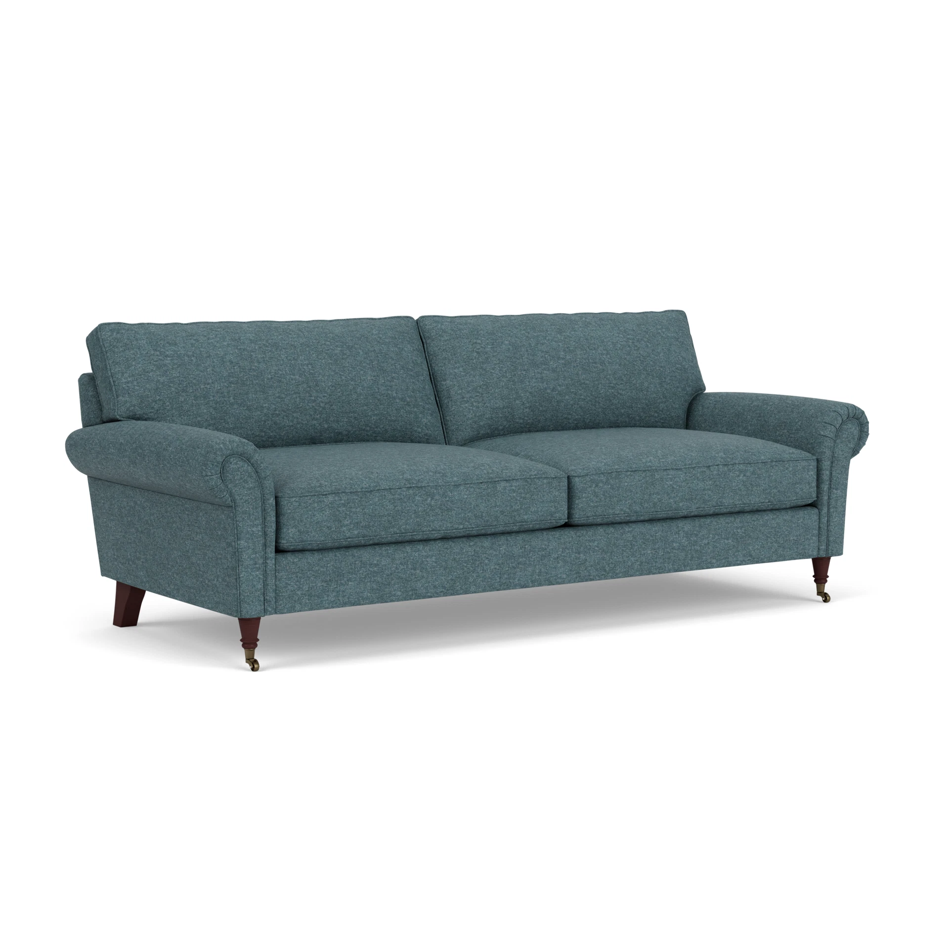 Osbourne 4 Seater Sofa in Aquaclean Oxford - Lake Marl with Light legs