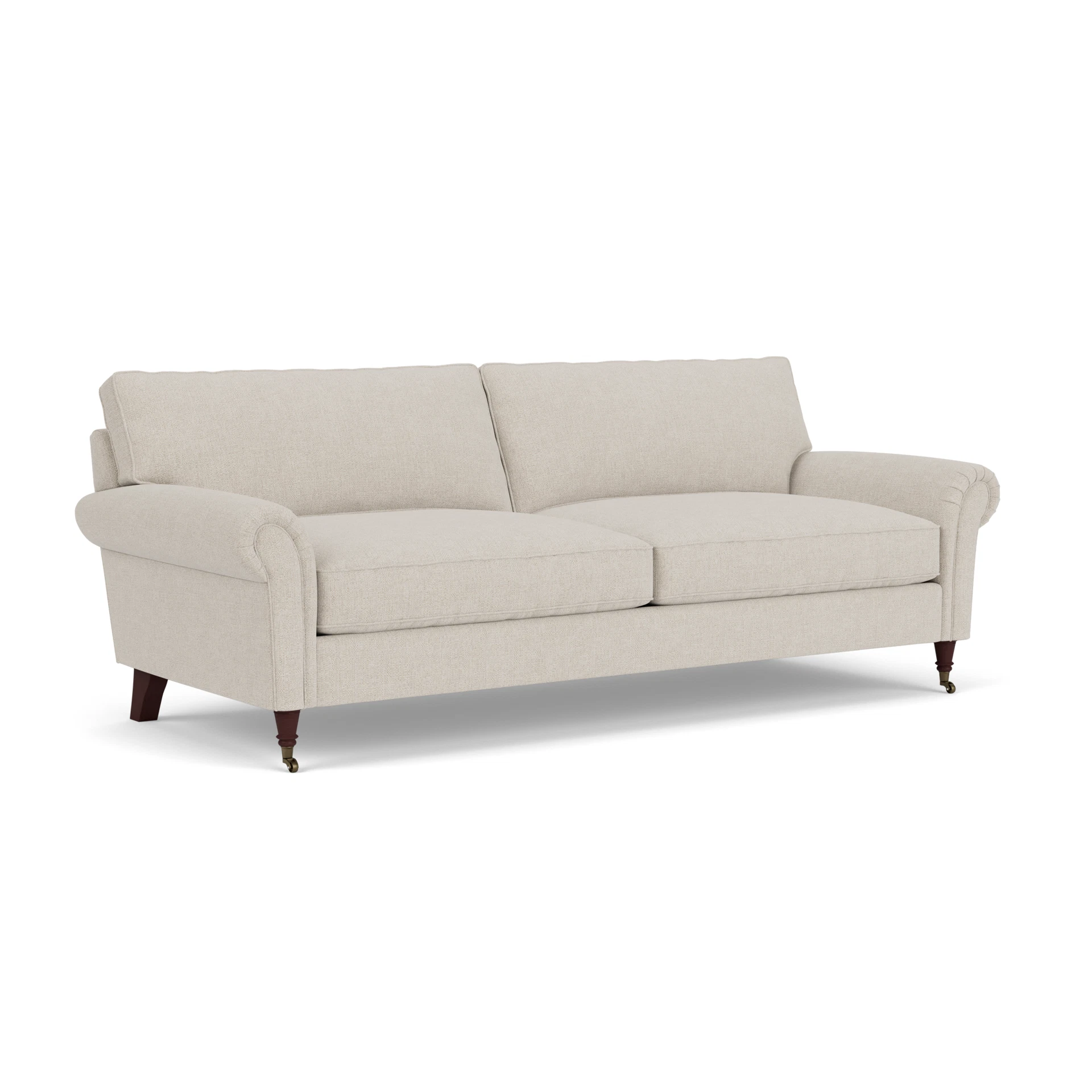 Osbourne 4 Seater Sofa in Aquaclean Oxford - Natural with Light legs