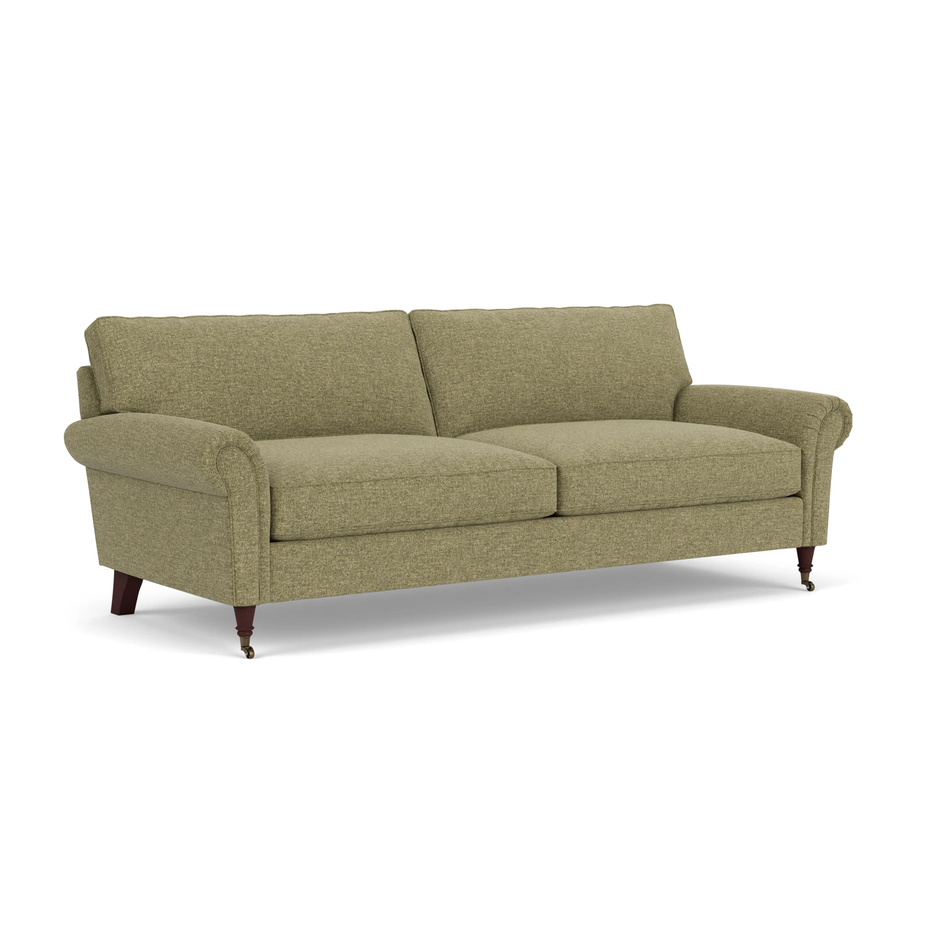 Osbourne 4 Seater Sofa in Aquaclean Oxford - Sage with Light legs