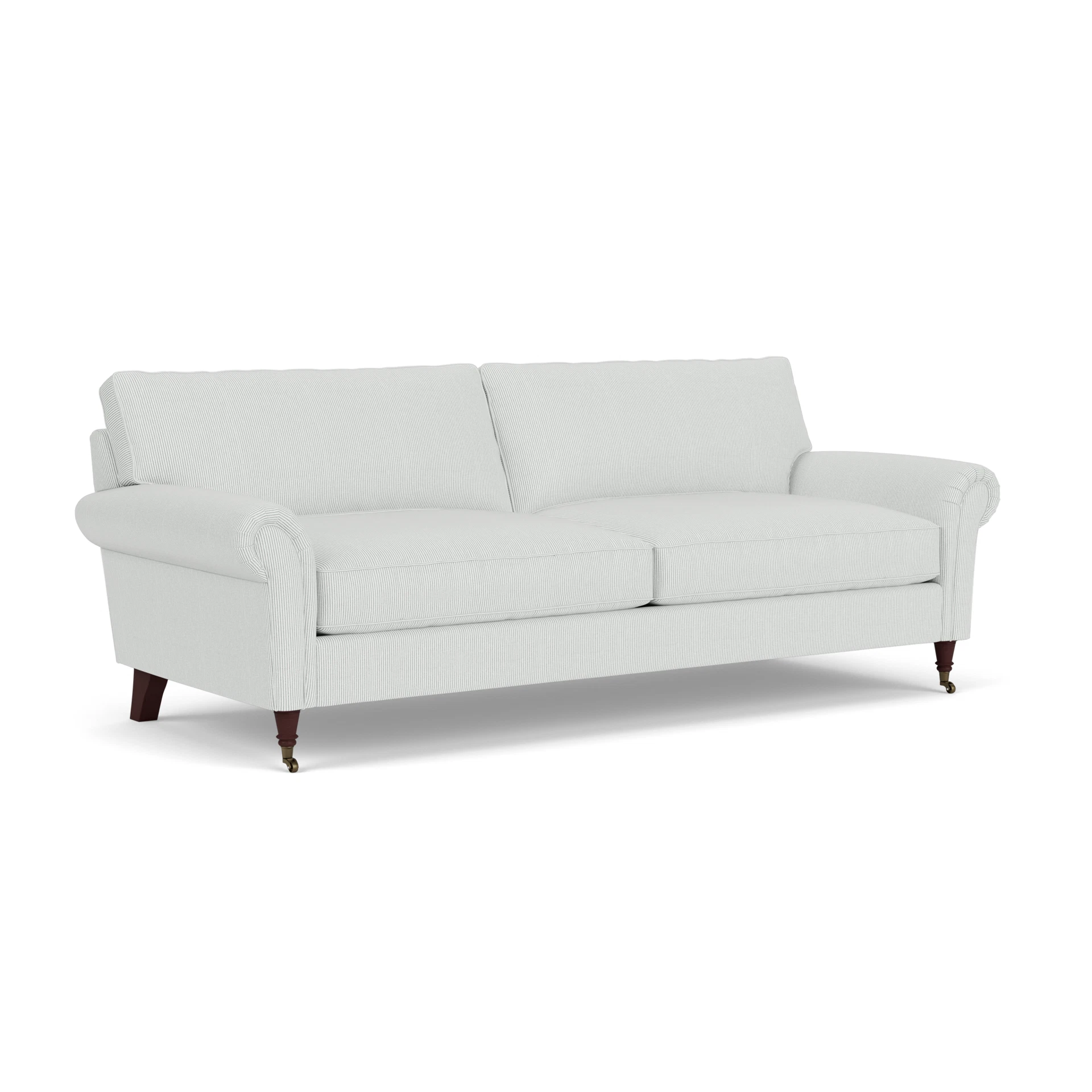 Osbourne 4 Seater Sofa in Broadway Stripe - Duck Egg with Light legs
