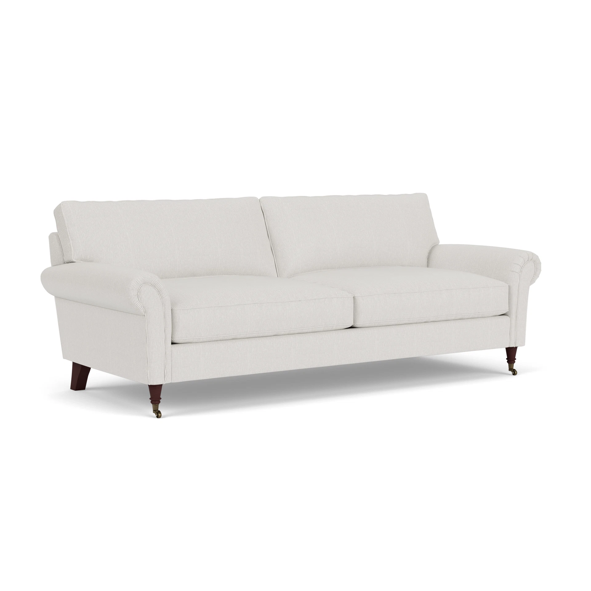 Osbourne 4 Seater Sofa in Broadway Stripe - Grey with Light legs
