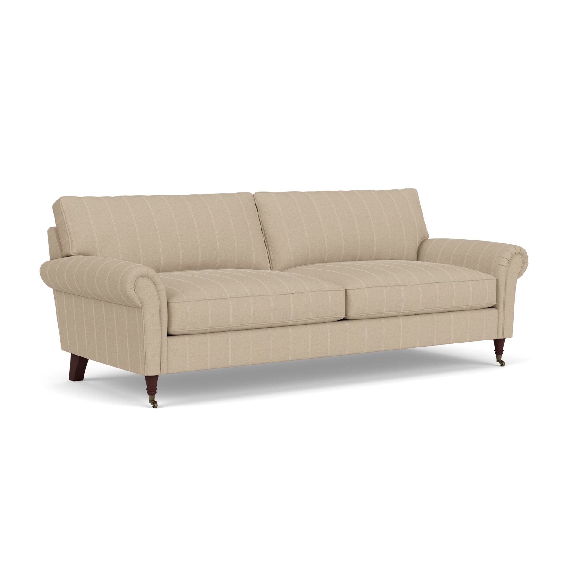 Osbourne 4 Seater Sofa in Compton Stripe - Natural with Light legs
