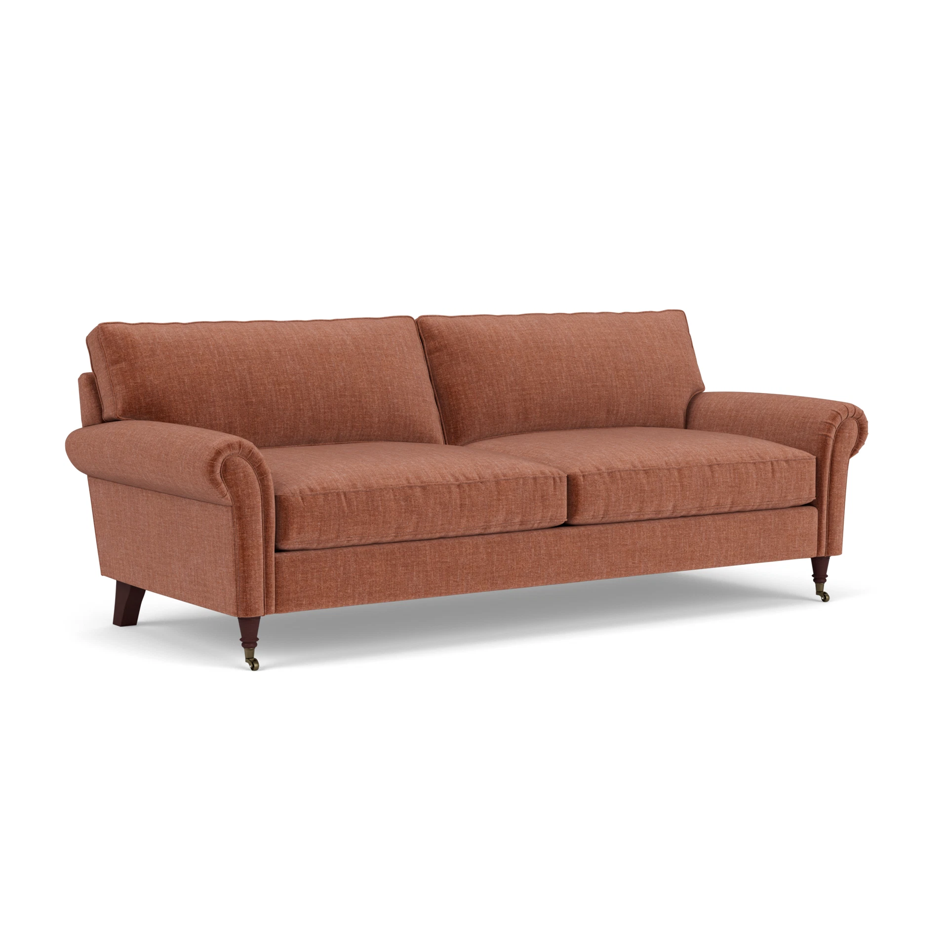 Osbourne 4 Seater Sofa in Eco Chenille - Cinnamon with Light legs