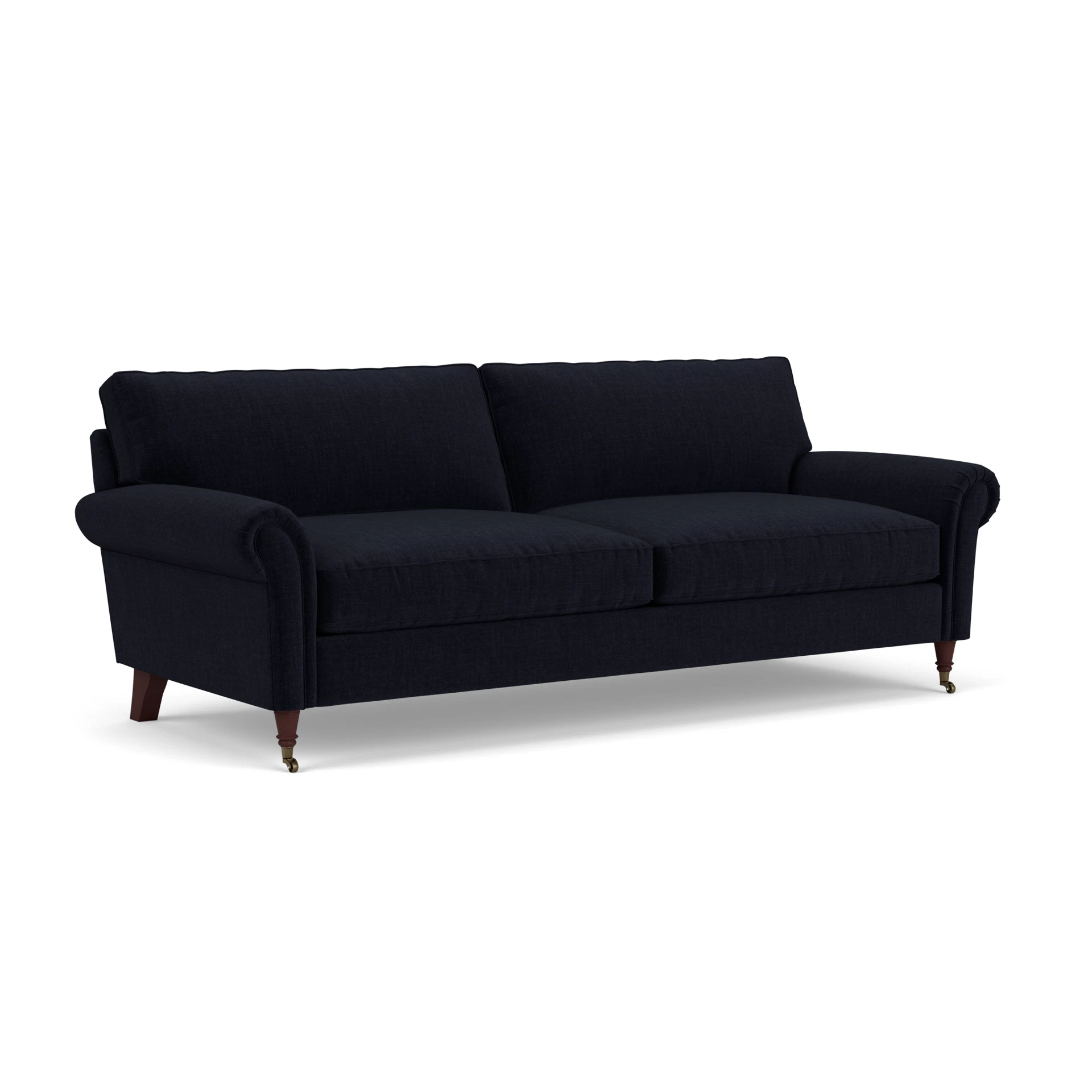 Osbourne 4 Seater Sofa in Eco Chenille - Ink with Light legs