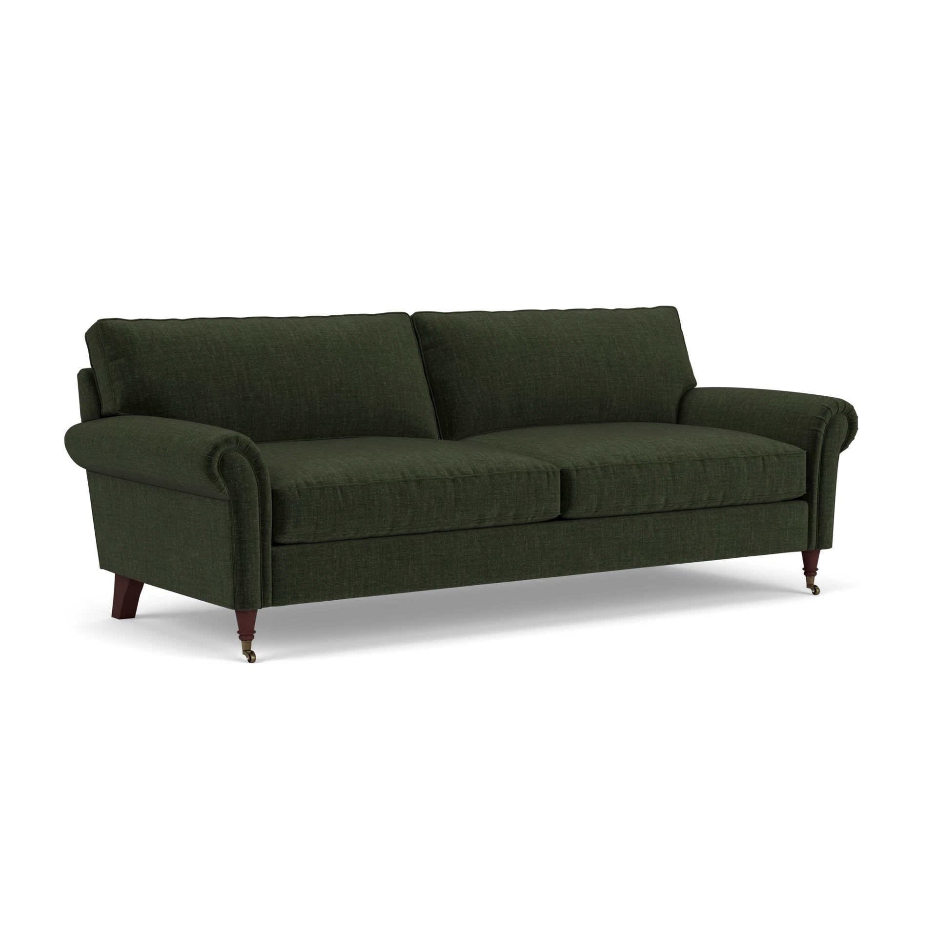 Osbourne 4 Seater Sofa in Eco Chenille - Moss with Light legs